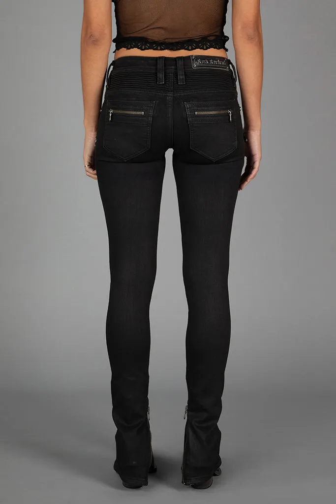 Camille Super Low-Rise Moto Skinny Jeans sold by Rock Revival product image thumbnail 3