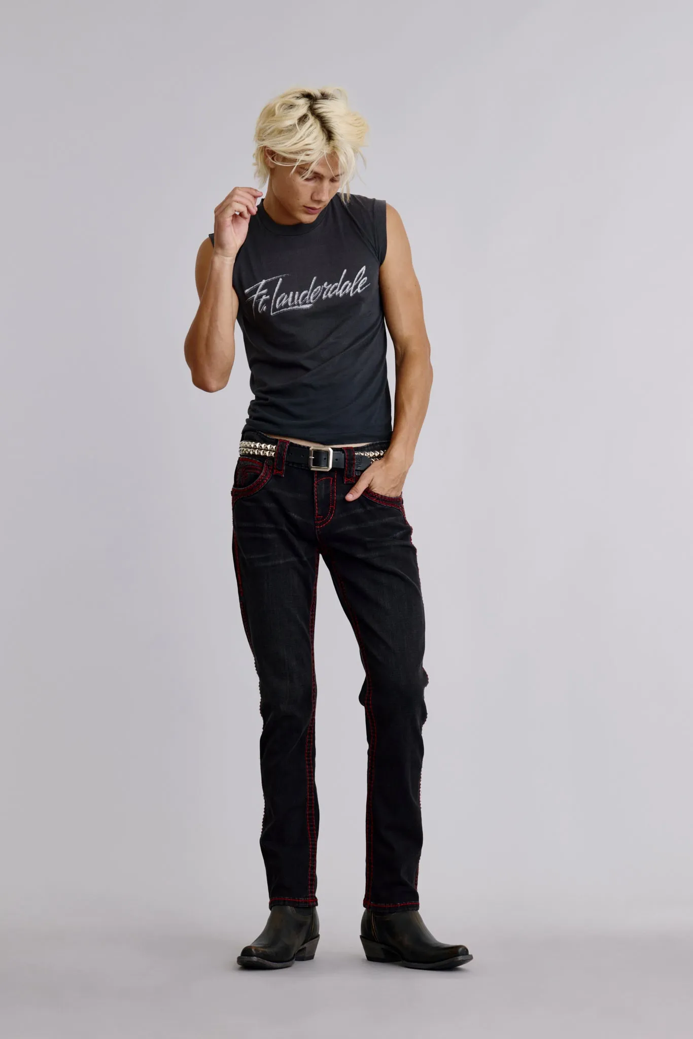 Richie Alt Straight Jeans sold by Rock Revival product image thumbnail 3