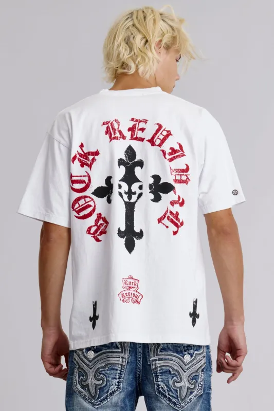 Eternal Tee in White sold by Rock Revival