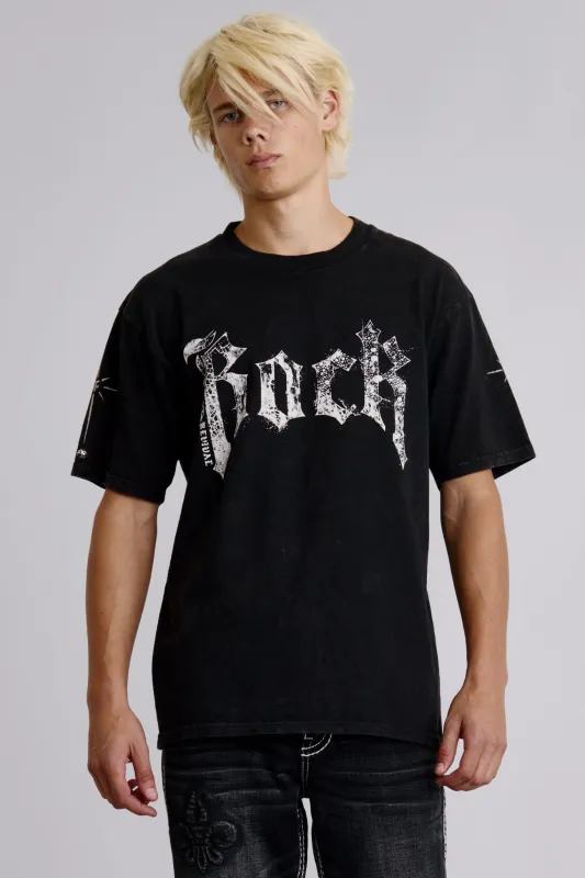 Rock Tee in Black sold by Rock Revival