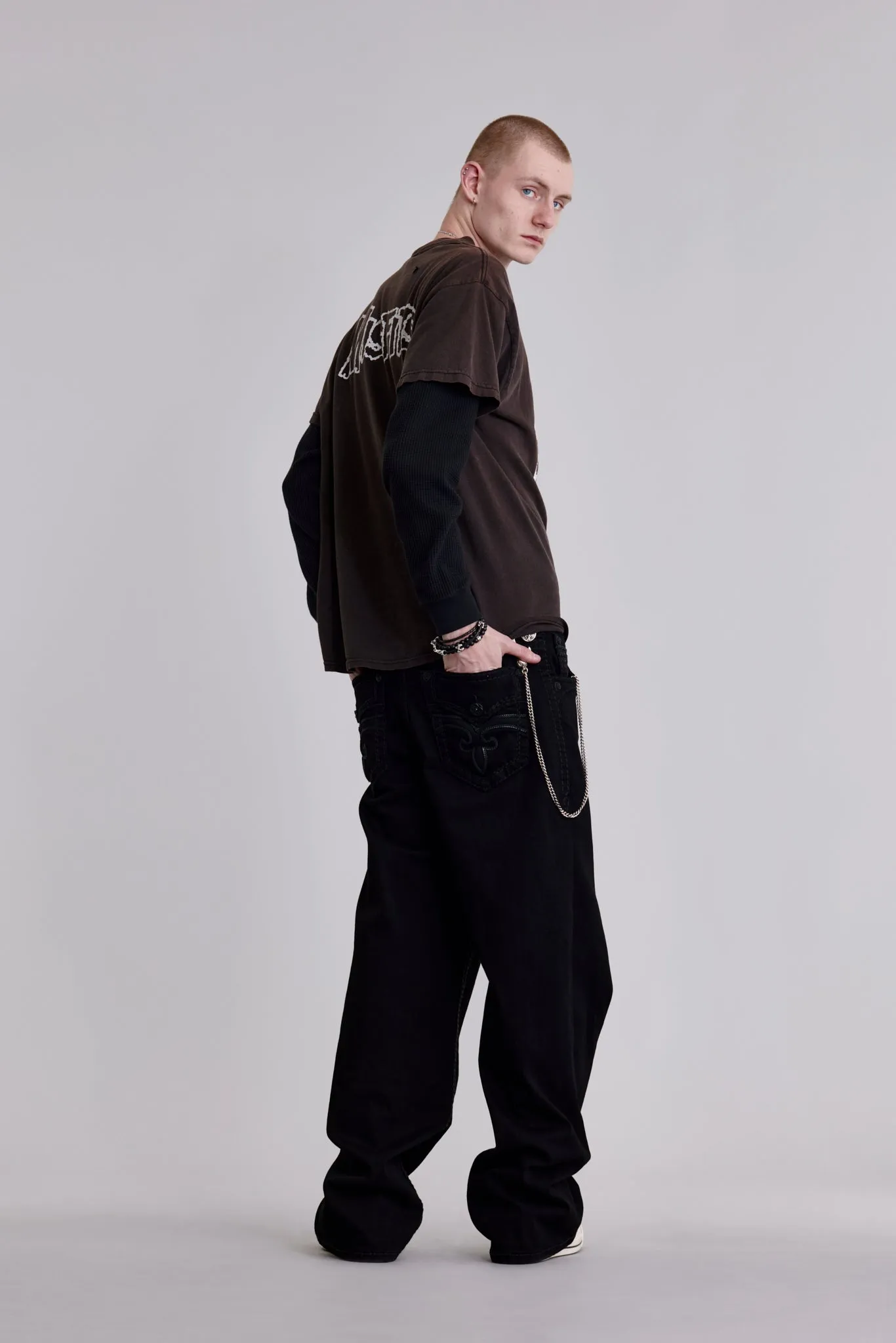 Arther Baggy 1 Jeans in Black Denim sold by Rock Revival product image thumbnail 2
