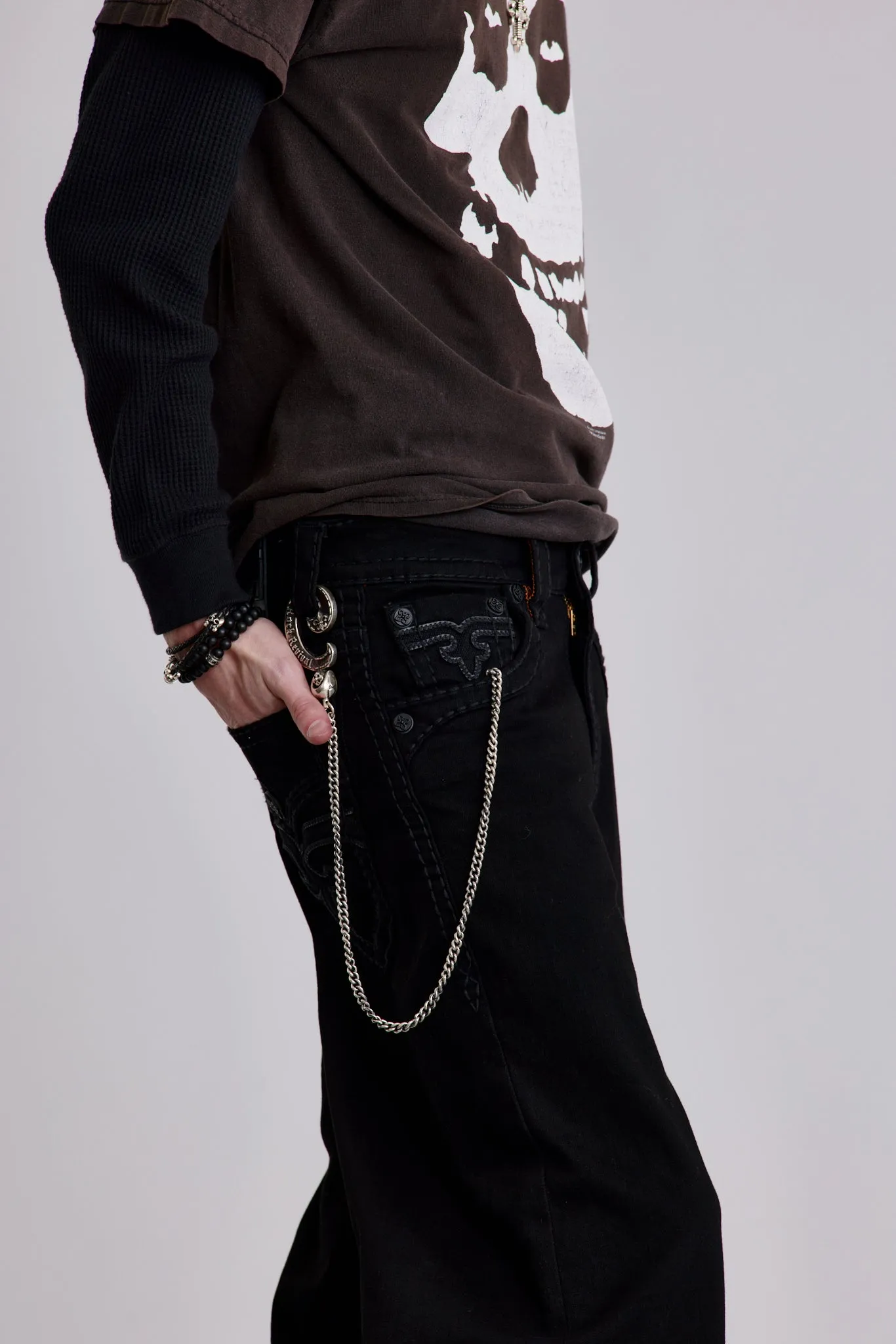 Arther Baggy 1 Jeans in Black Denim sold by Rock Revival product image thumbnail 5
