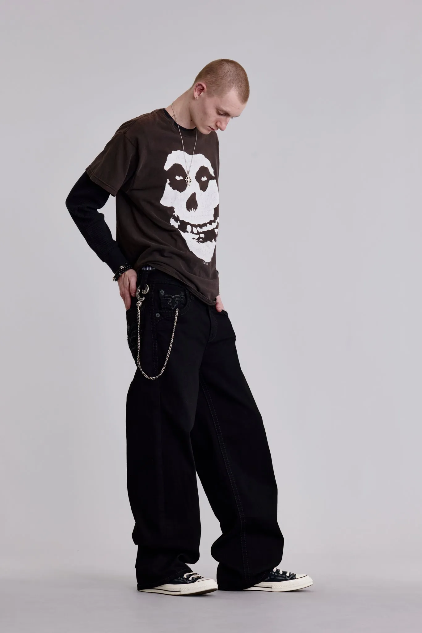 Arther Baggy 1 Jeans in Black Denim sold by Rock Revival product image thumbnail 3