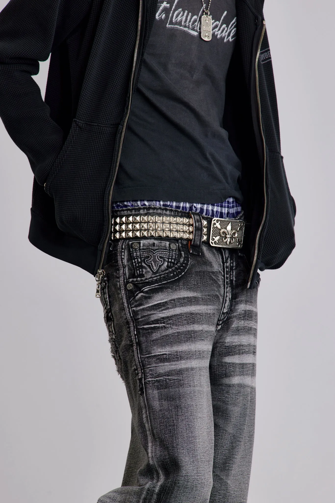 Norwell Baggy 1 Jeans in Gray sold by Rock Revival product image thumbnail 4