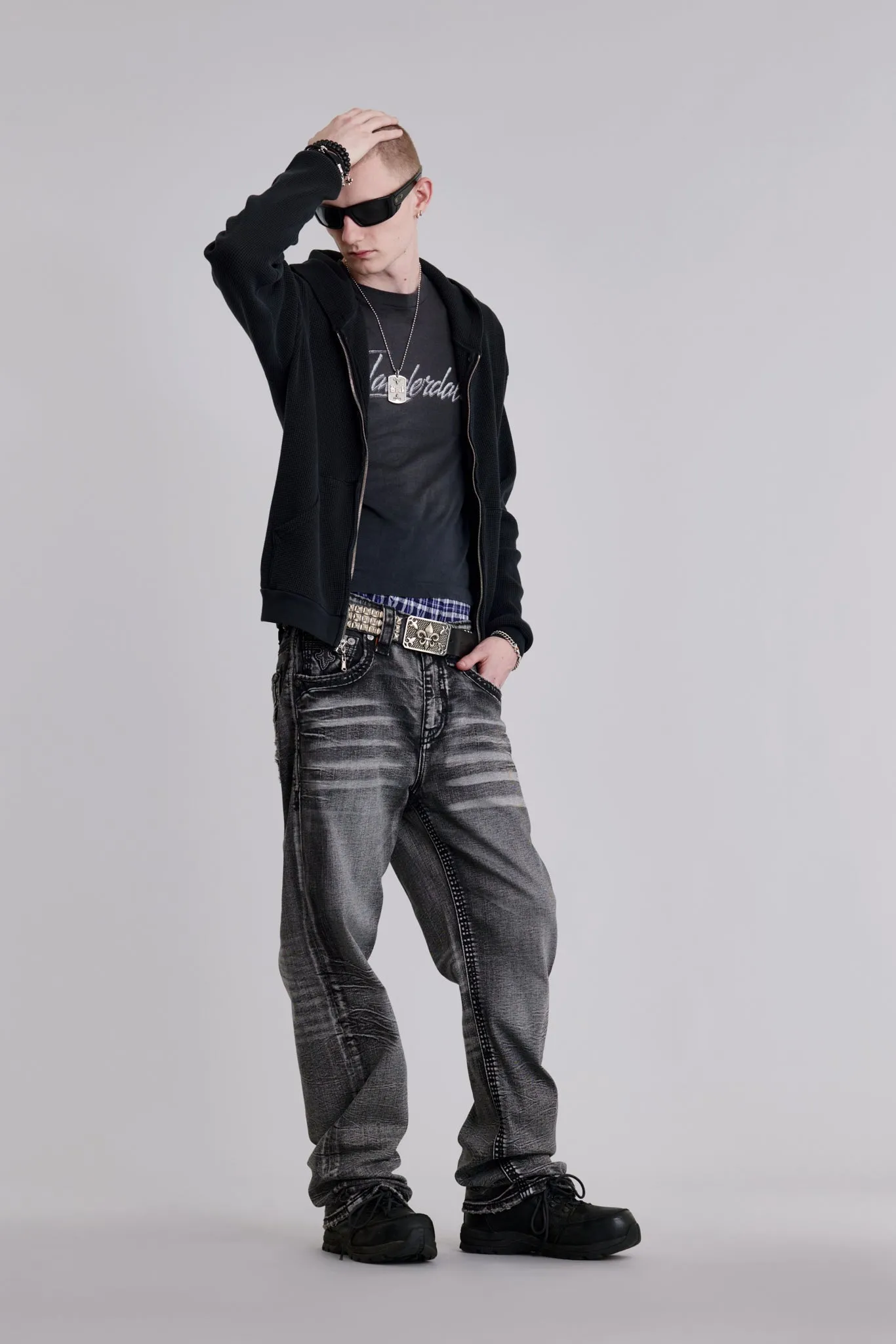 Norwell Baggy 1 Jeans in Gray sold by Rock Revival