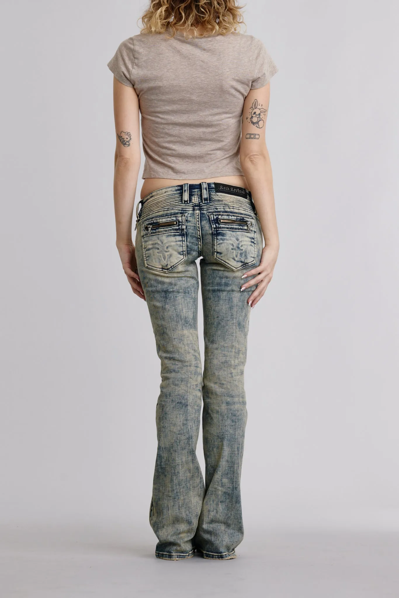 Kamil Super Low-Rise Moto Bootcut Jeans sold by Rock Revival product image thumbnail 2