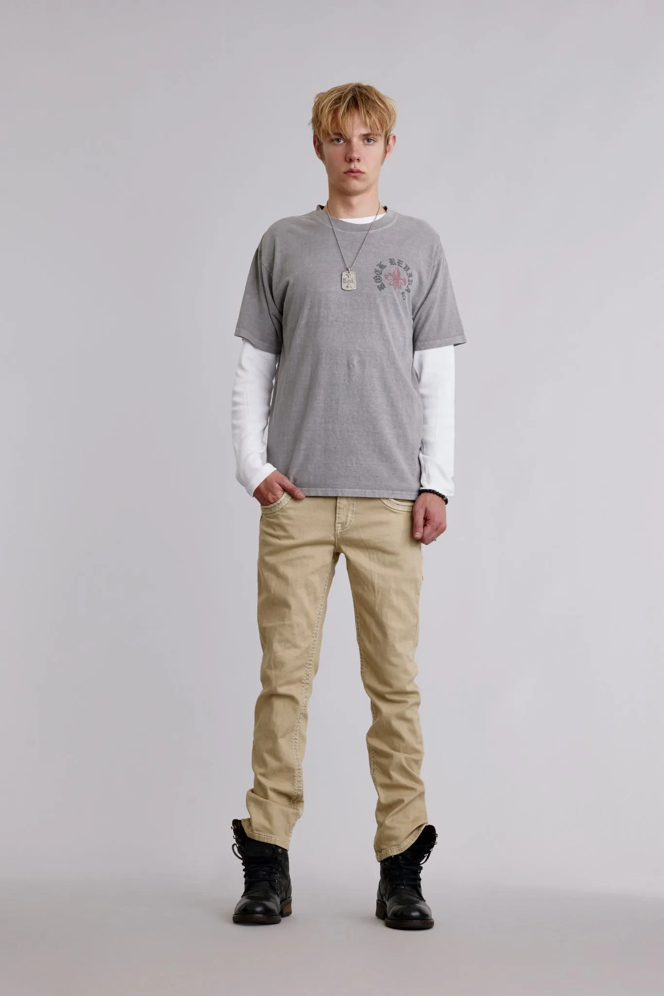 Eternal Tee in Weathered Grey sold by Rock Revival product image thumbnail 3