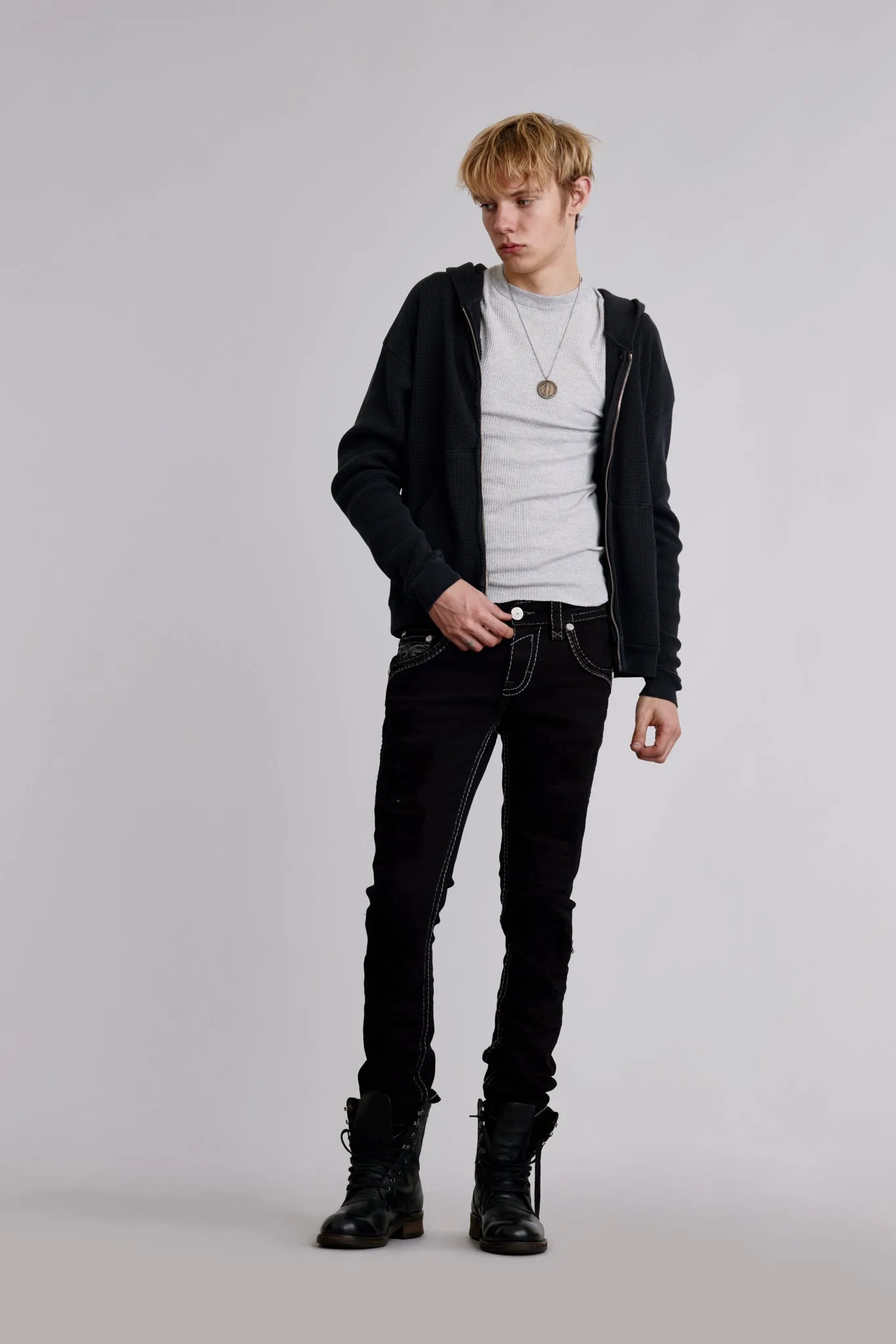 Hektor Alt Straight Jeans in Black sold by Rock Revival product image thumbnail 3