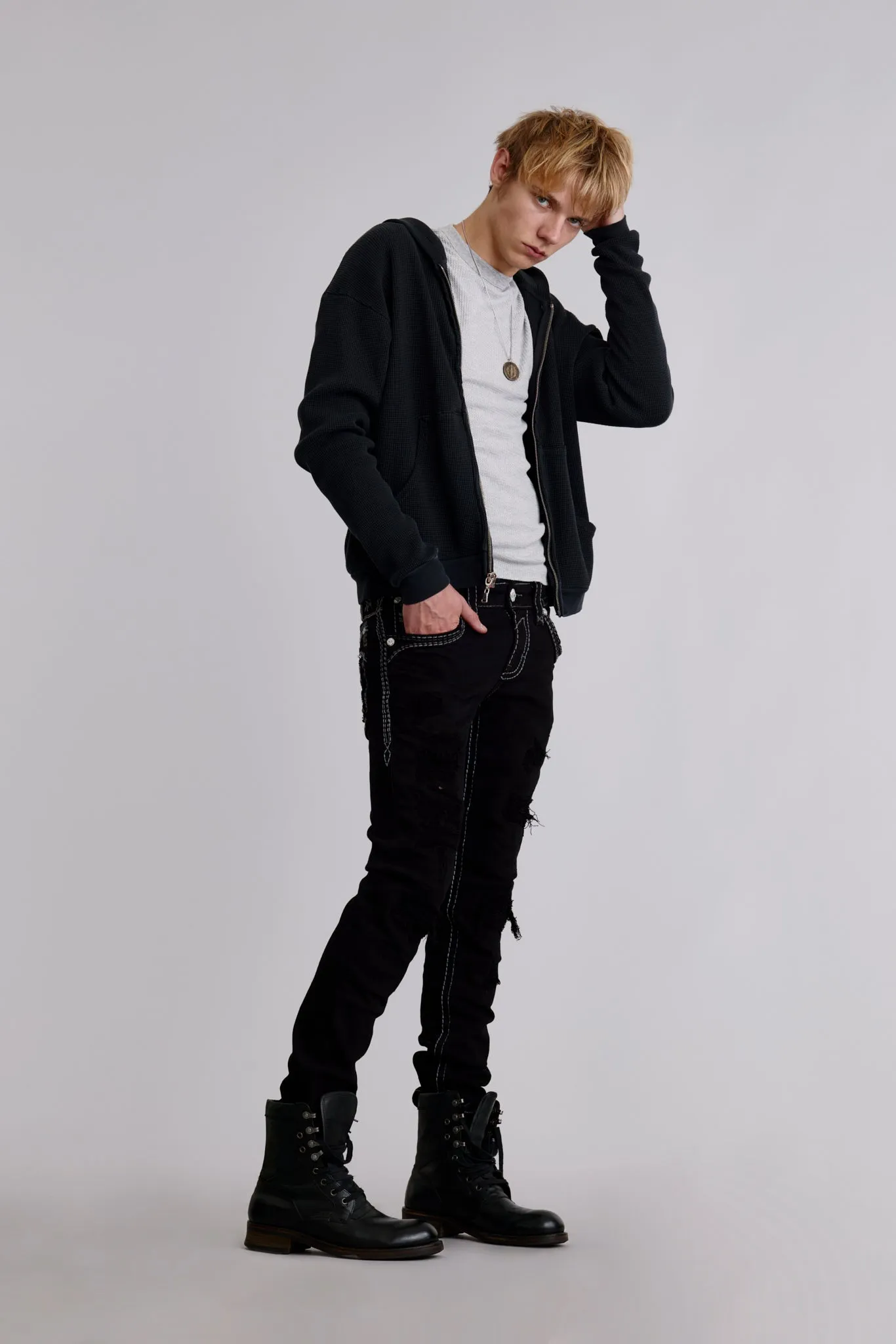 Hektor Alt Straight Jeans in Black sold by Rock Revival
