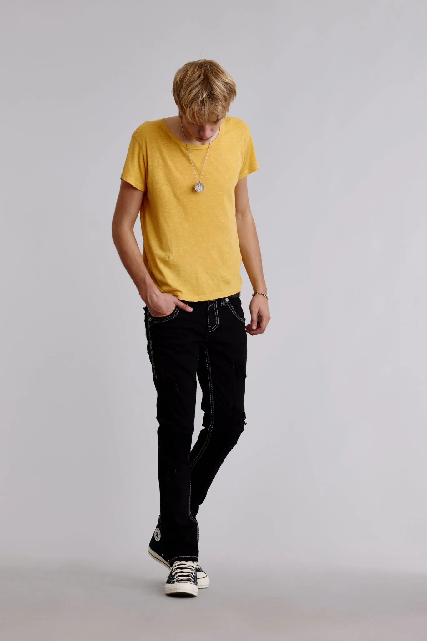 Wylie Alt Straight Jeans in Black sold by Rock Revival