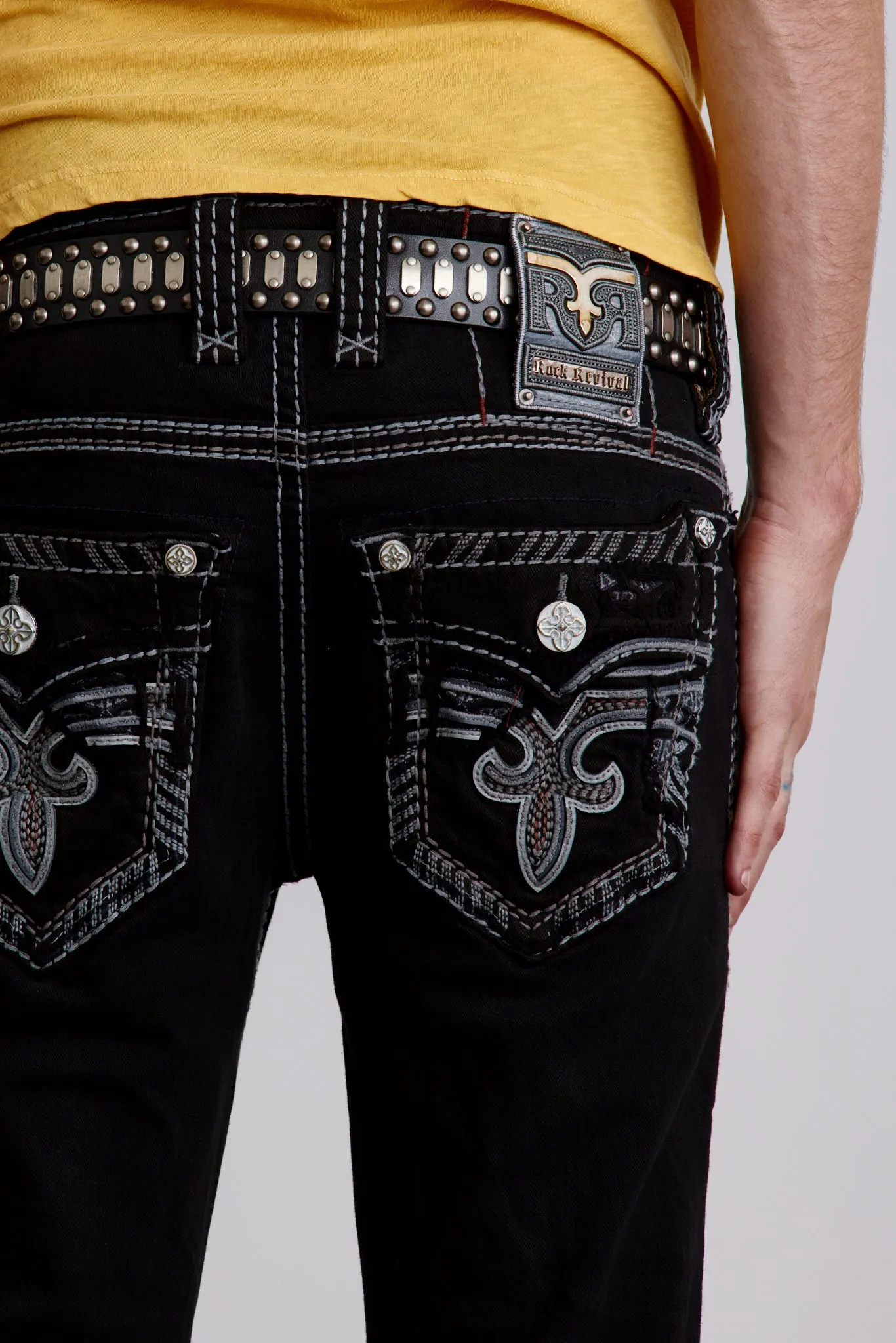 Wylie Alt Straight Jeans in Black sold by Rock Revival product image thumbnail 5