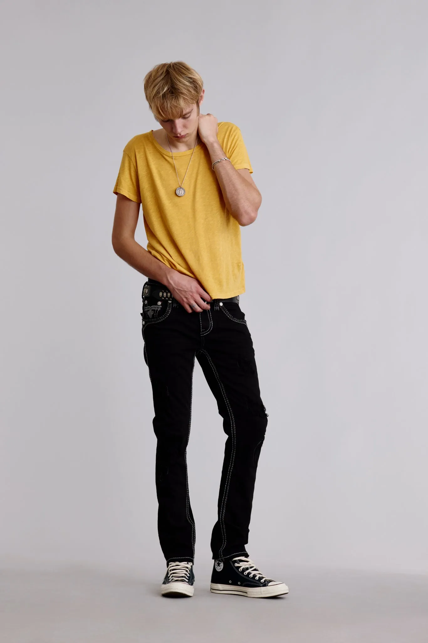 Wylie Alt Straight Jeans in Black sold by Rock Revival product image thumbnail 3