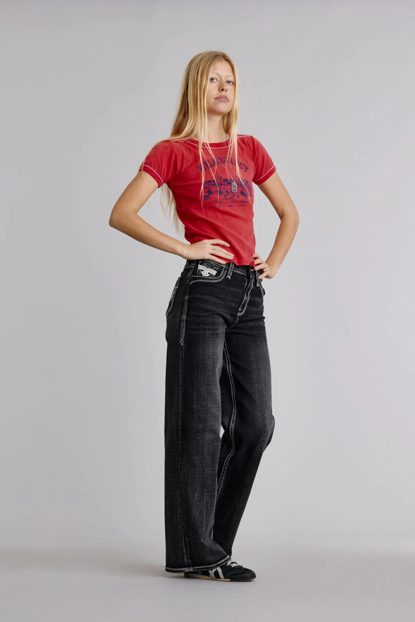 Kiella High Rise Wide Leg Jeans sold by Rock Revival product image thumbnail 4