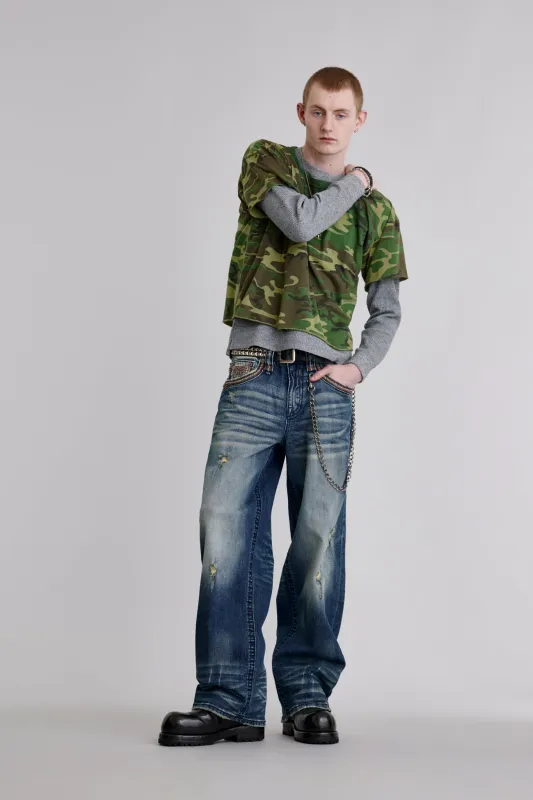 Milton Baggy 2 Studded Jeans made by Rock Revival