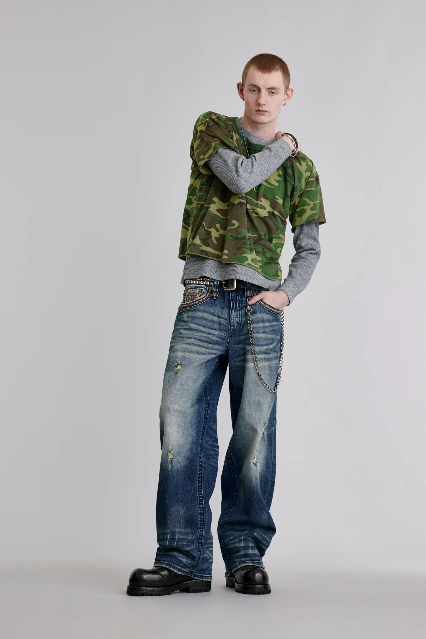 Milton Baggy 2 Studded Jeans sold by Rock Revival
