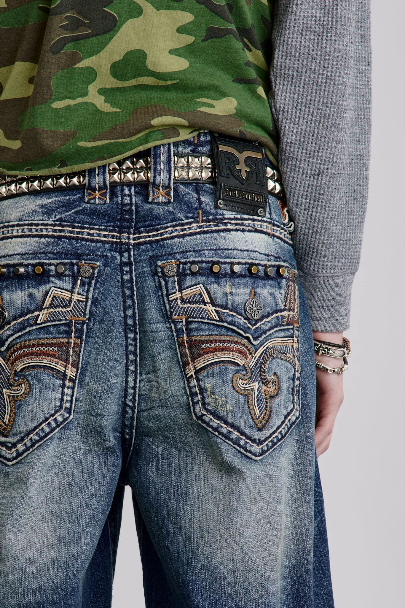 Milton Baggy 2 Studded Jeans sold by Rock Revival product image thumbnail 2