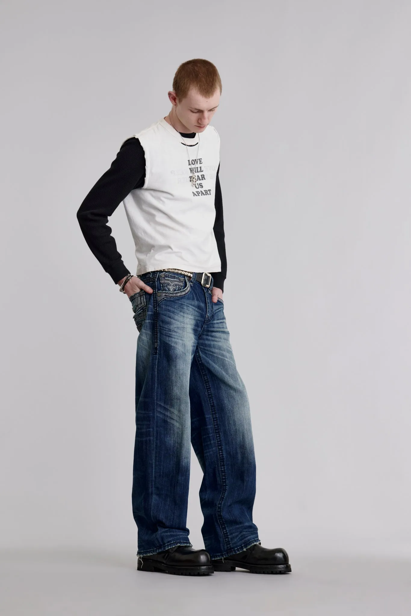 Milton Baggy 2 Jeans in Dark Blue sold by Rock Revival product image thumbnail 5