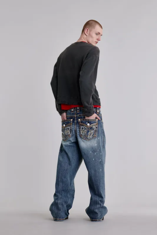 Adan Baggy 3 Jeans in Medium Wash sold by Rock Revival