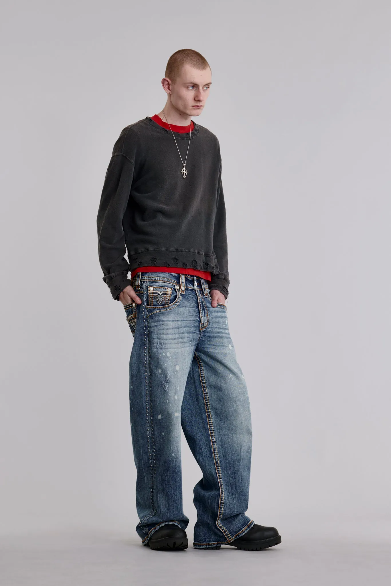 Adan Baggy 3 Jeans in Medium Wash sold by Rock Revival product image thumbnail 4
