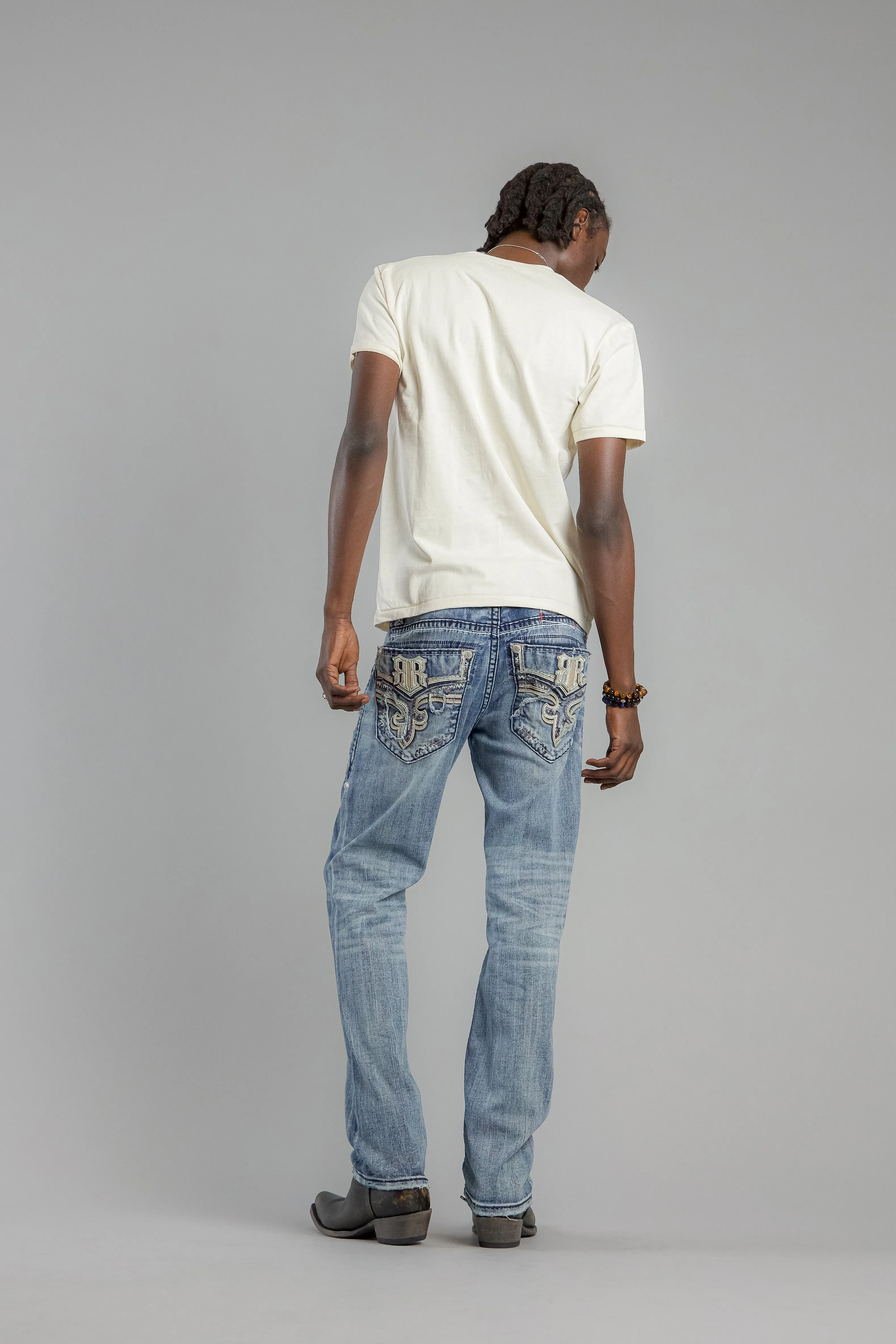 Richie Straight Jeans in Light Blue sold by Rock Revival product image thumbnail 3