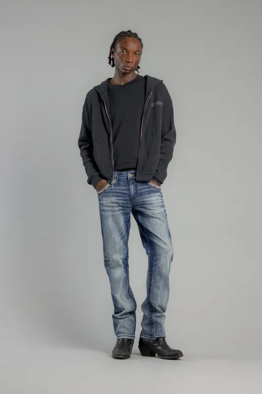 Bexton Straight Jeans in Vintage Blue made by Rock Revival