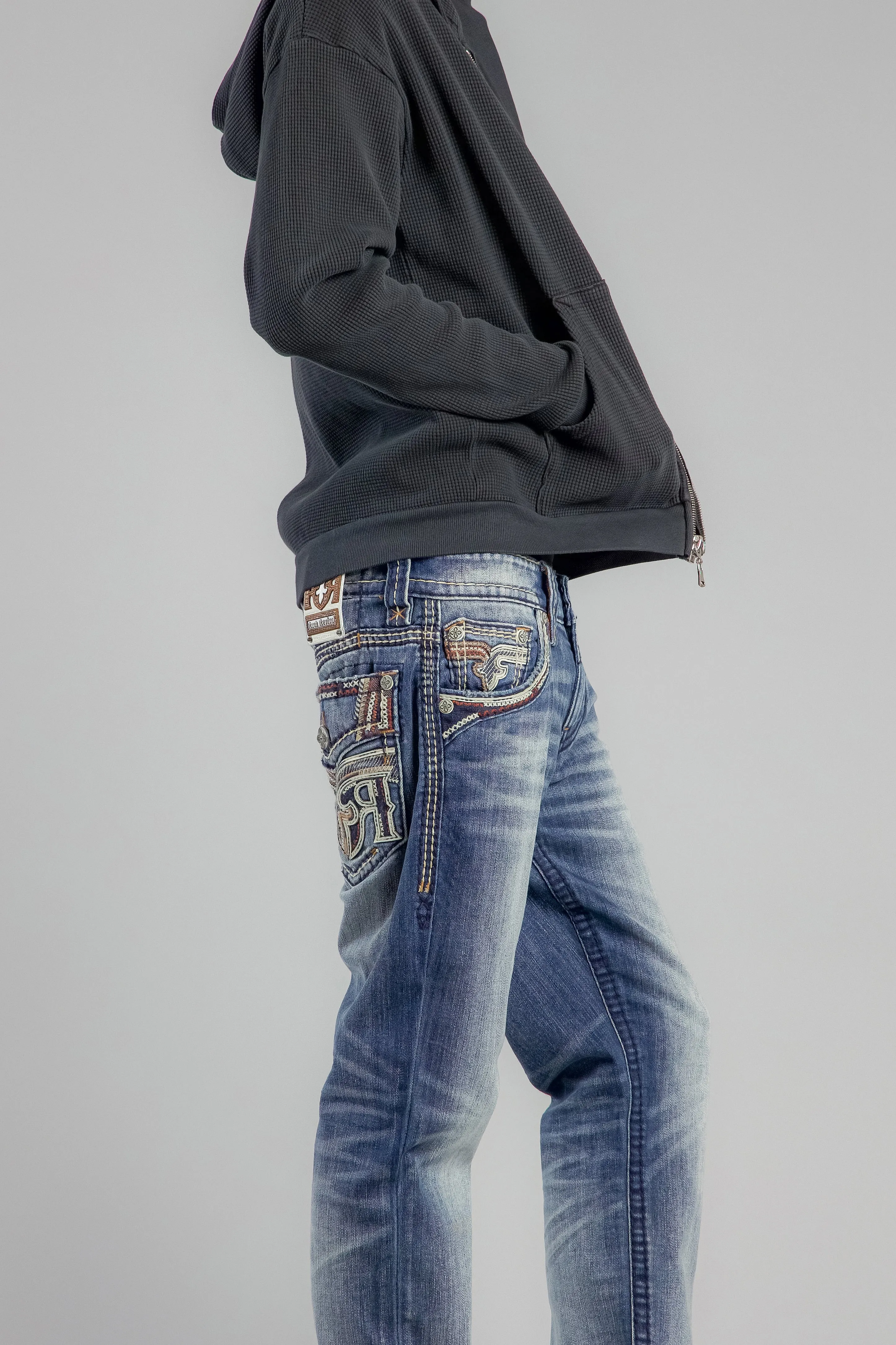 Bexton Straight Jeans in Vintage Blue sold by Rock Revival product image thumbnail 5