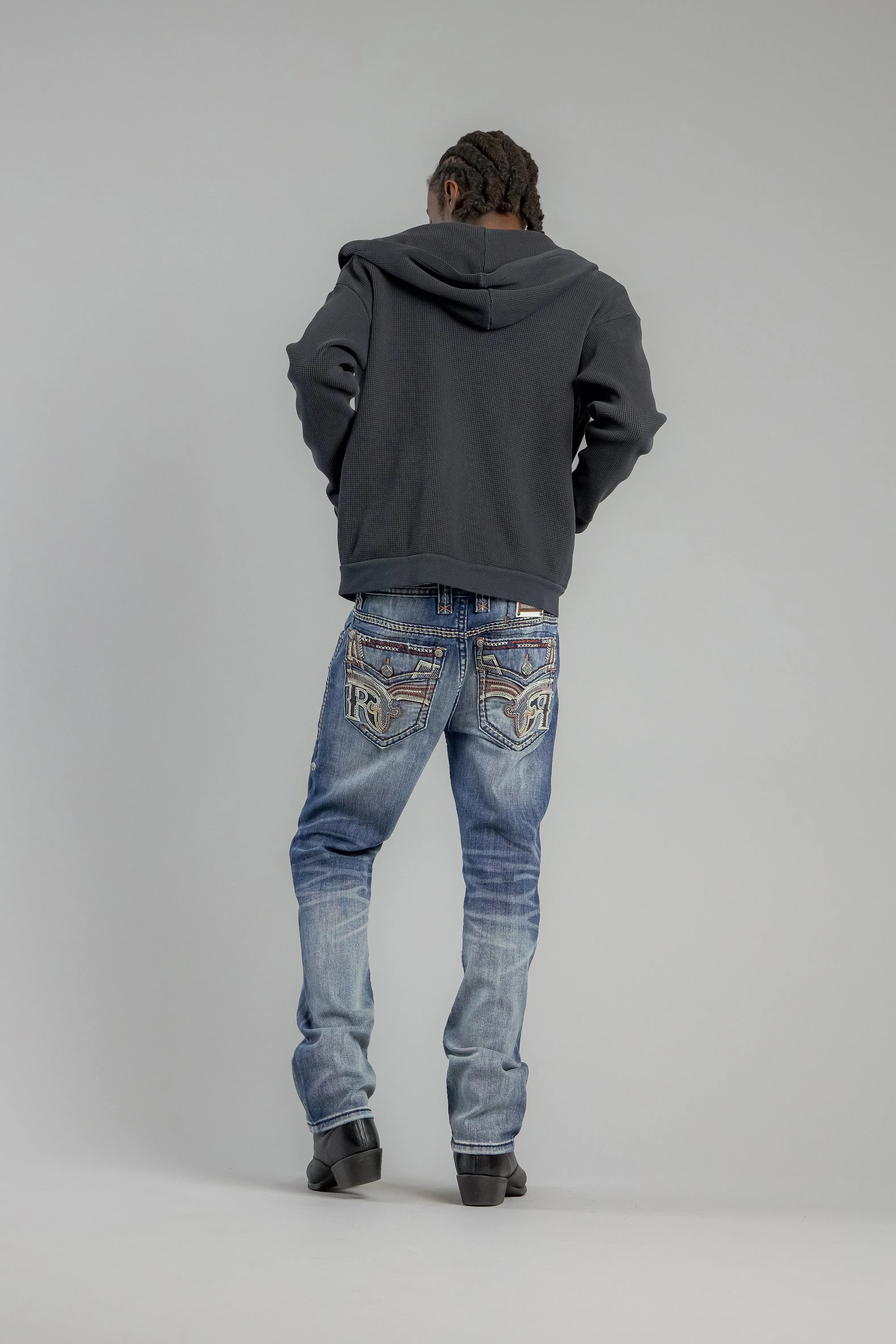 Bexton Straight Jeans in Vintage Blue sold by Rock Revival product image thumbnail 3