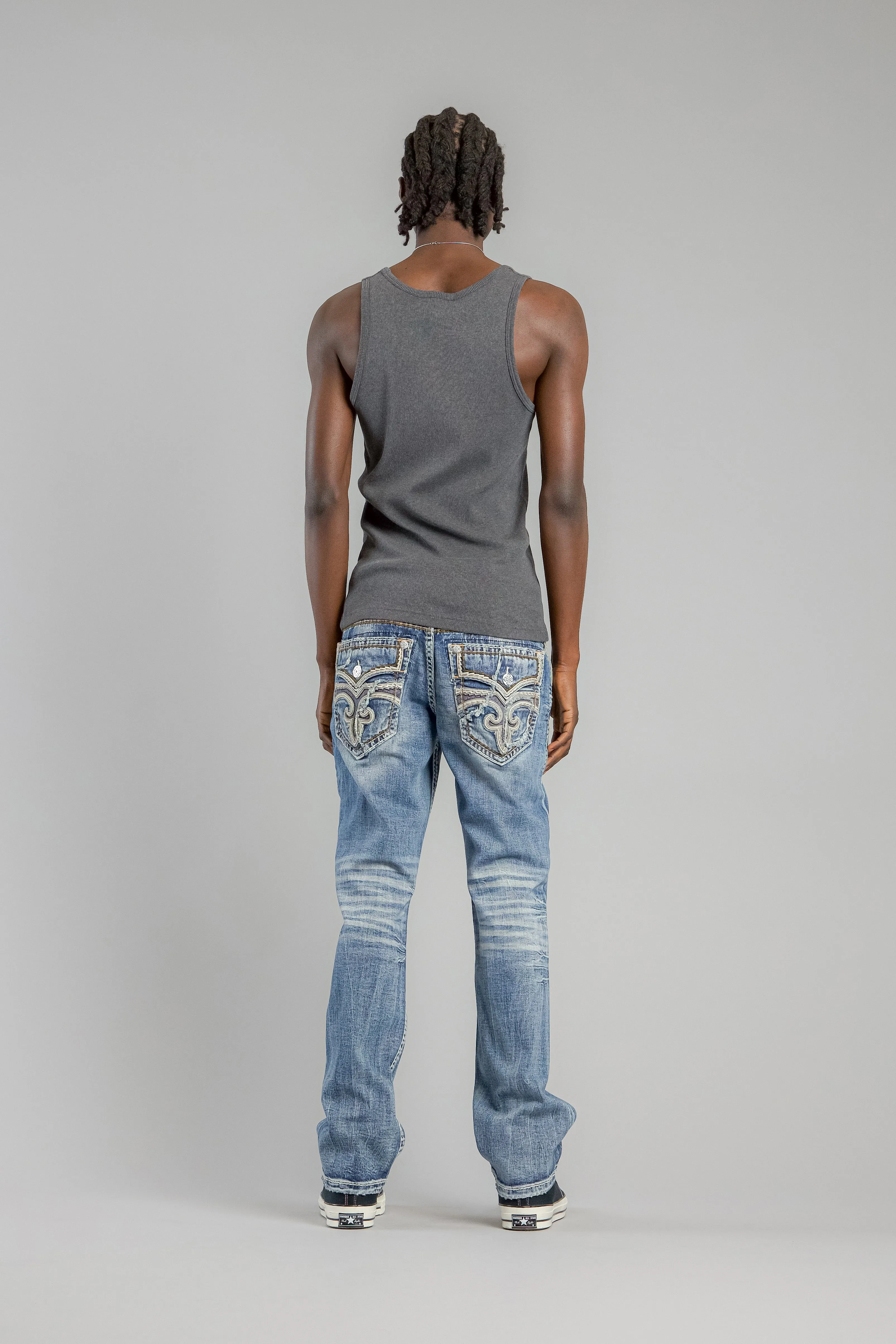 Andrew Bootcut Jeans in Medium Blue sold by Rock Revival product image thumbnail 4