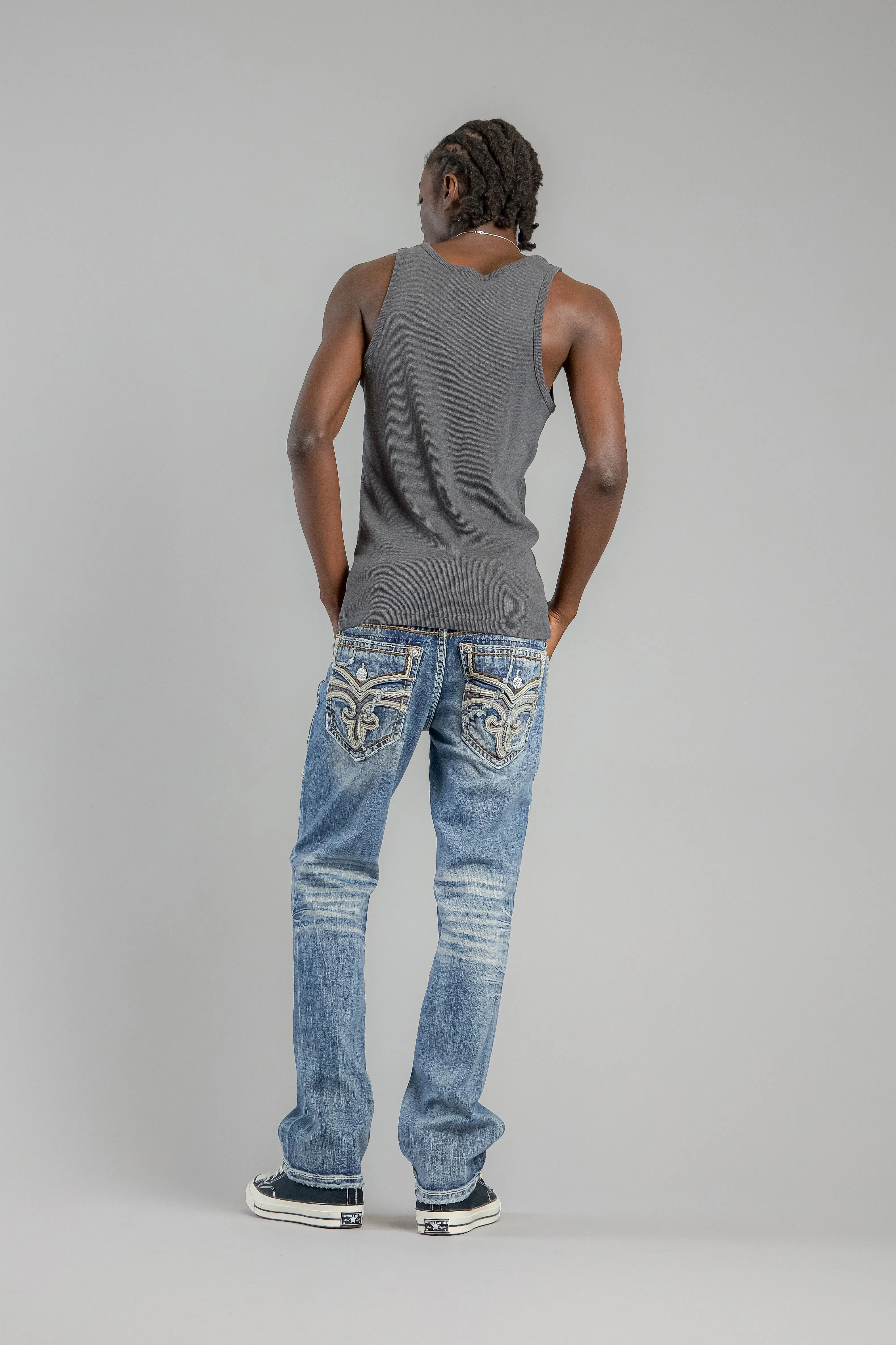 Andrew Bootcut Jeans in Medium Blue sold by Rock Revival product image thumbnail 3
