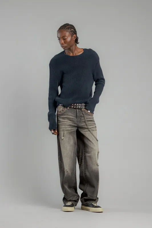 Milton Relaxed Baggy 2 Jeans in Vintage Black made by Rock Revival