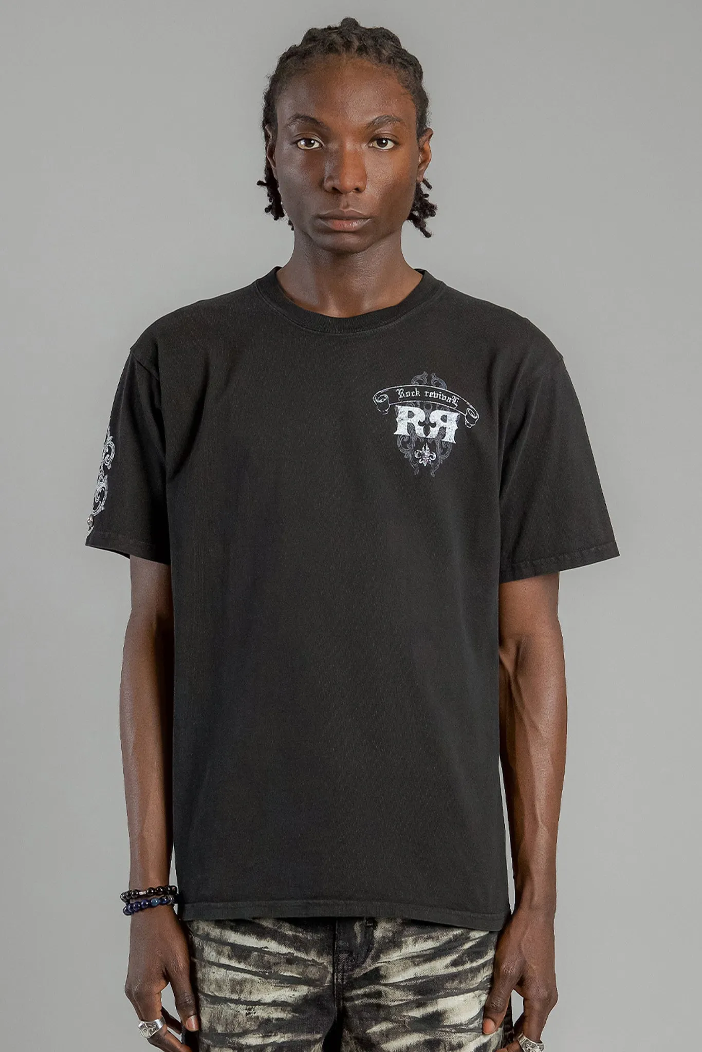 Cross Forme Tee in Dust Black sold by Rock Revival