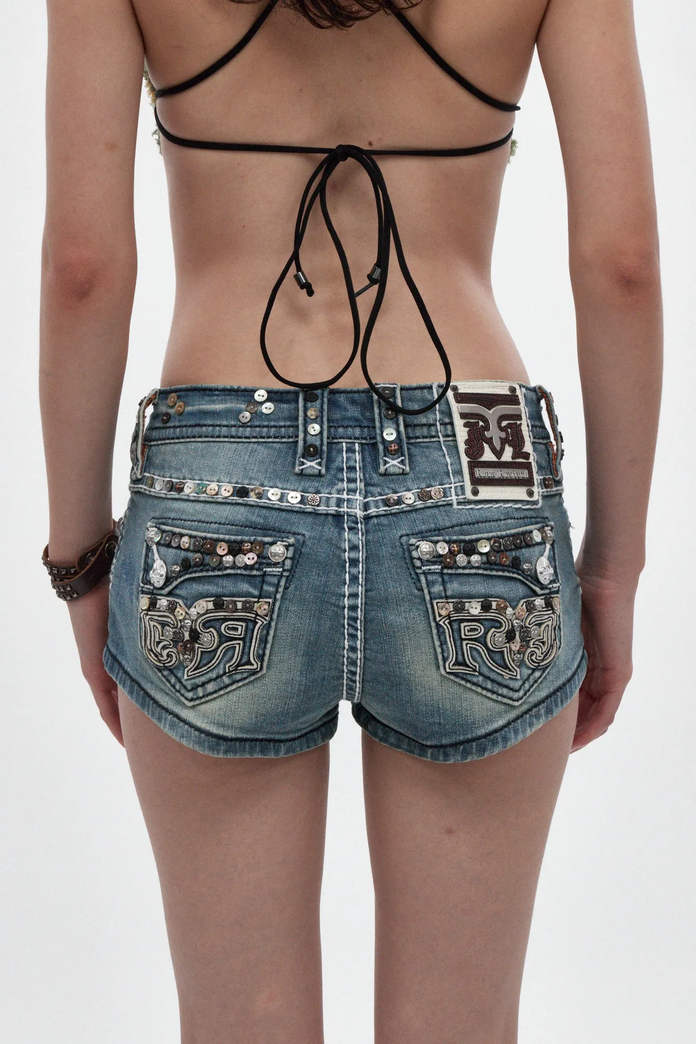 Rock Revival by Jaded London Embellished Denim Mini Shorts sold by Rock Revival product image thumbnail 2
