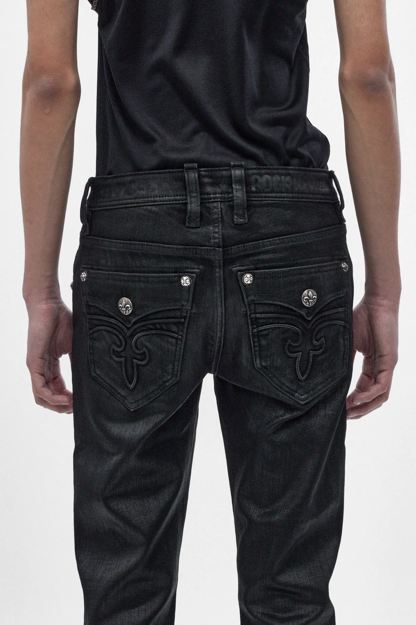 Gene Slim Jeans in Black Coating sold by Rock Revival product image thumbnail 5