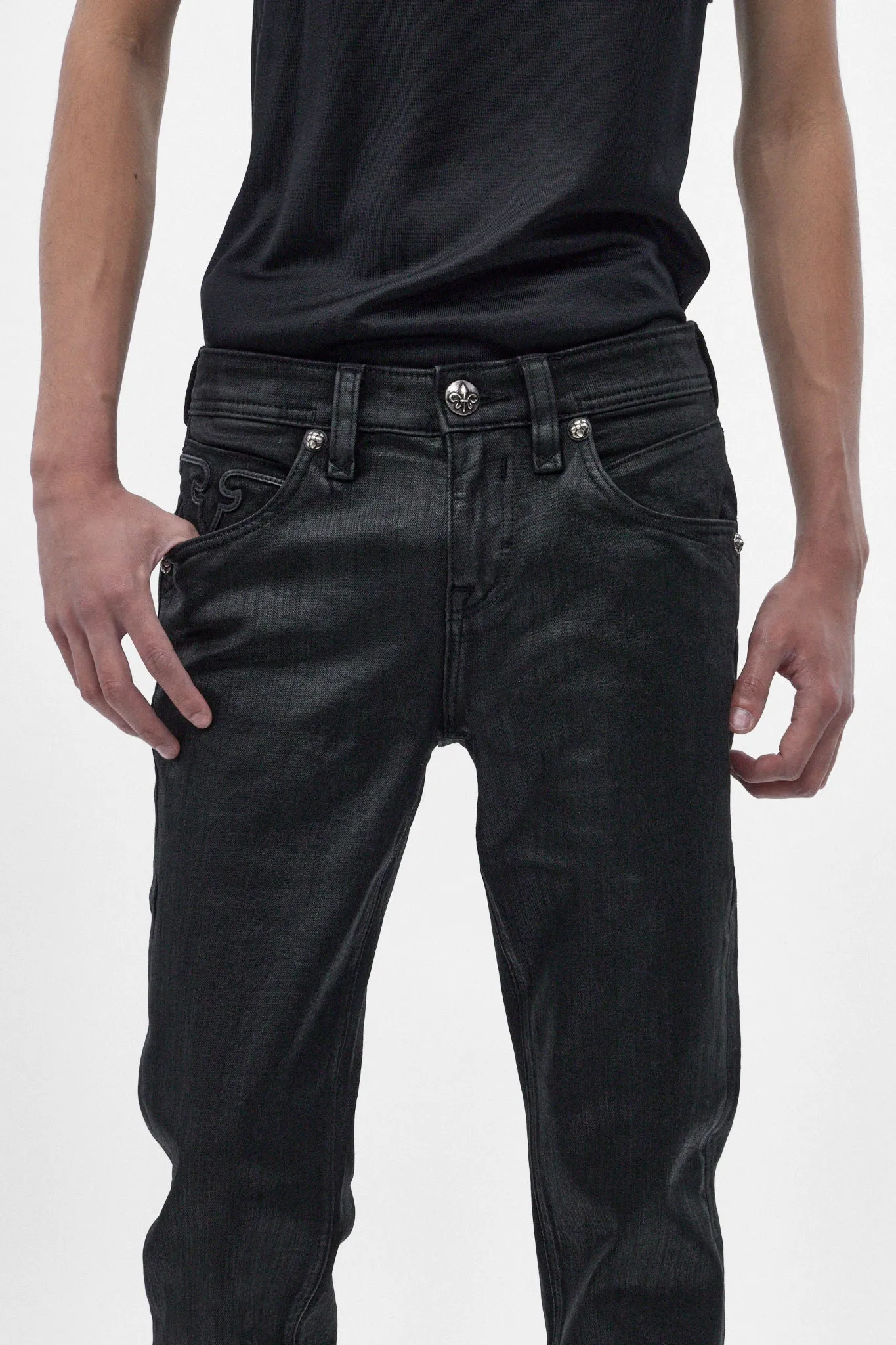 Gene Slim Jeans in Black Coating sold by Rock Revival product image thumbnail 2
