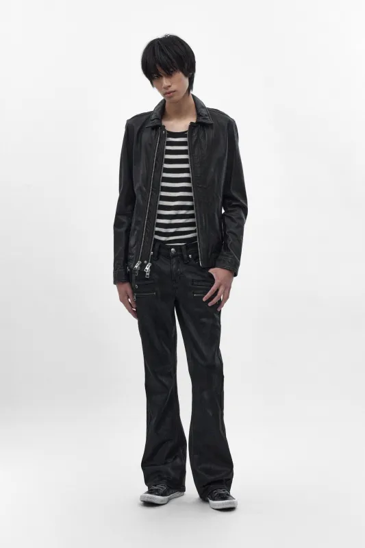 Jon Slim Flare Jeans in Black Coating made by Rock Revival