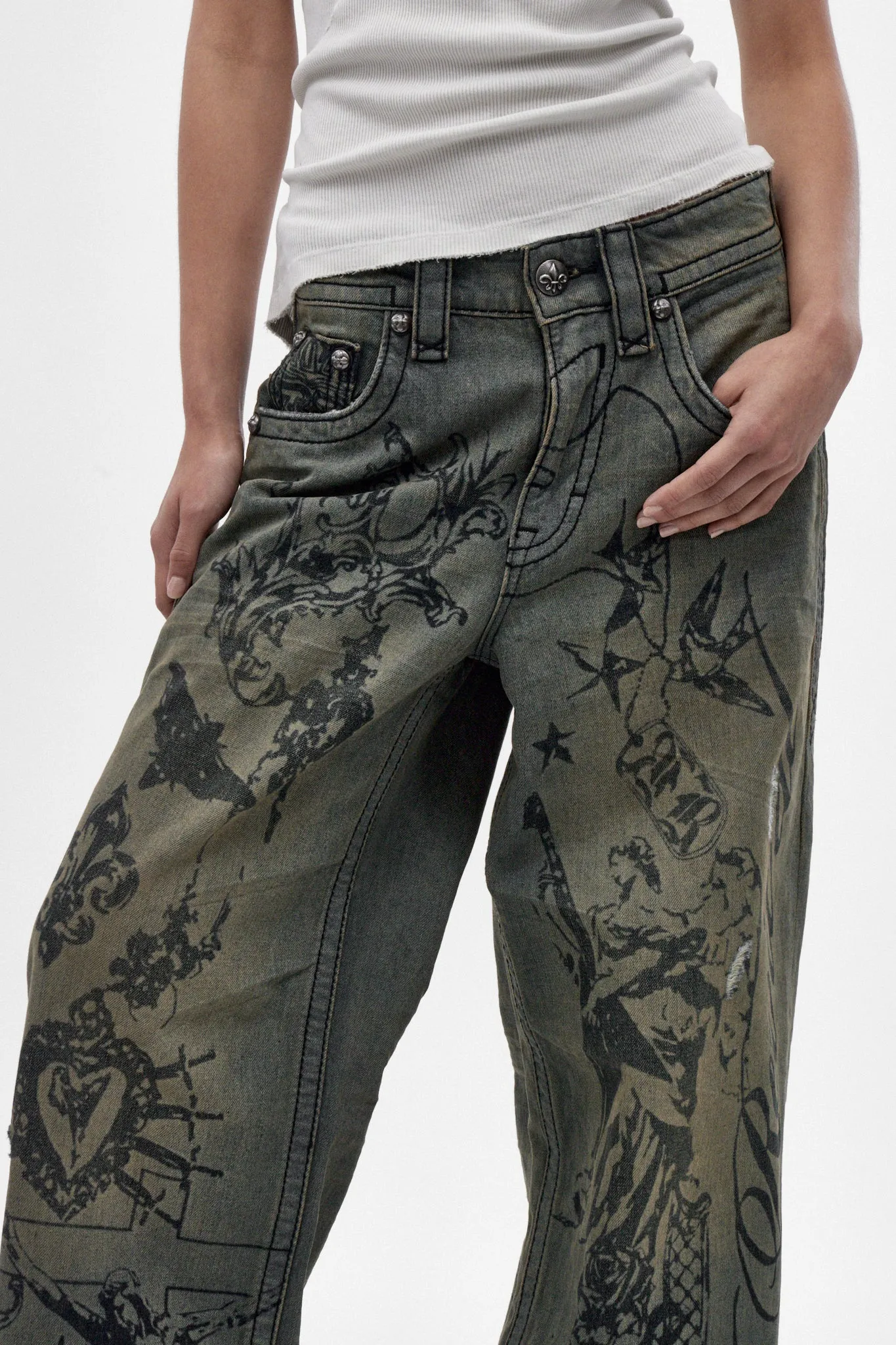 Rock Revival by Jaded London Colossus Jeans in Vintage Blue (W) sold by Rock Revival product image thumbnail 3