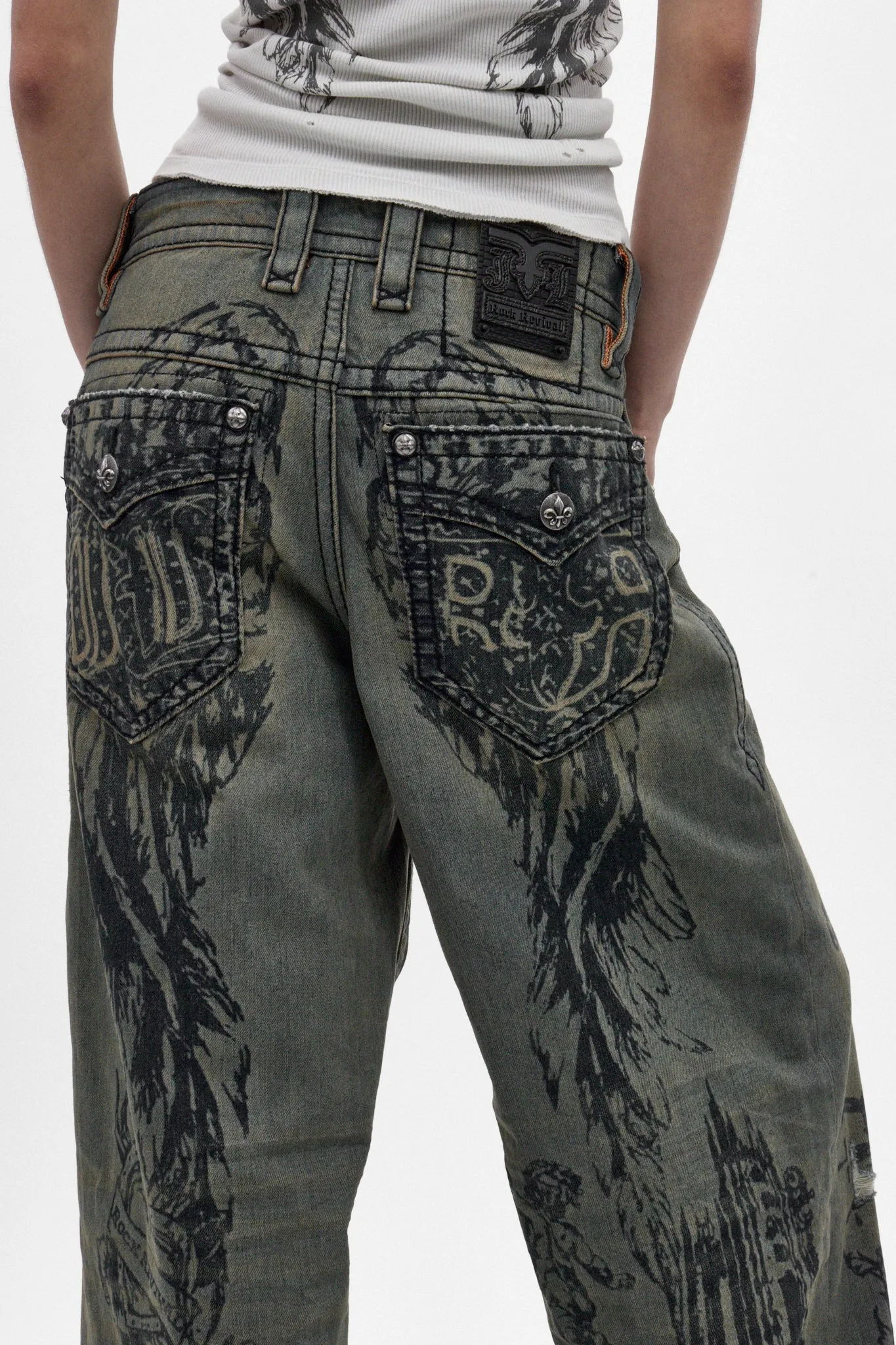 Rock Revival by Jaded London Colossus Jeans in Vintage Blue (W) sold by Rock Revival product image thumbnail 2