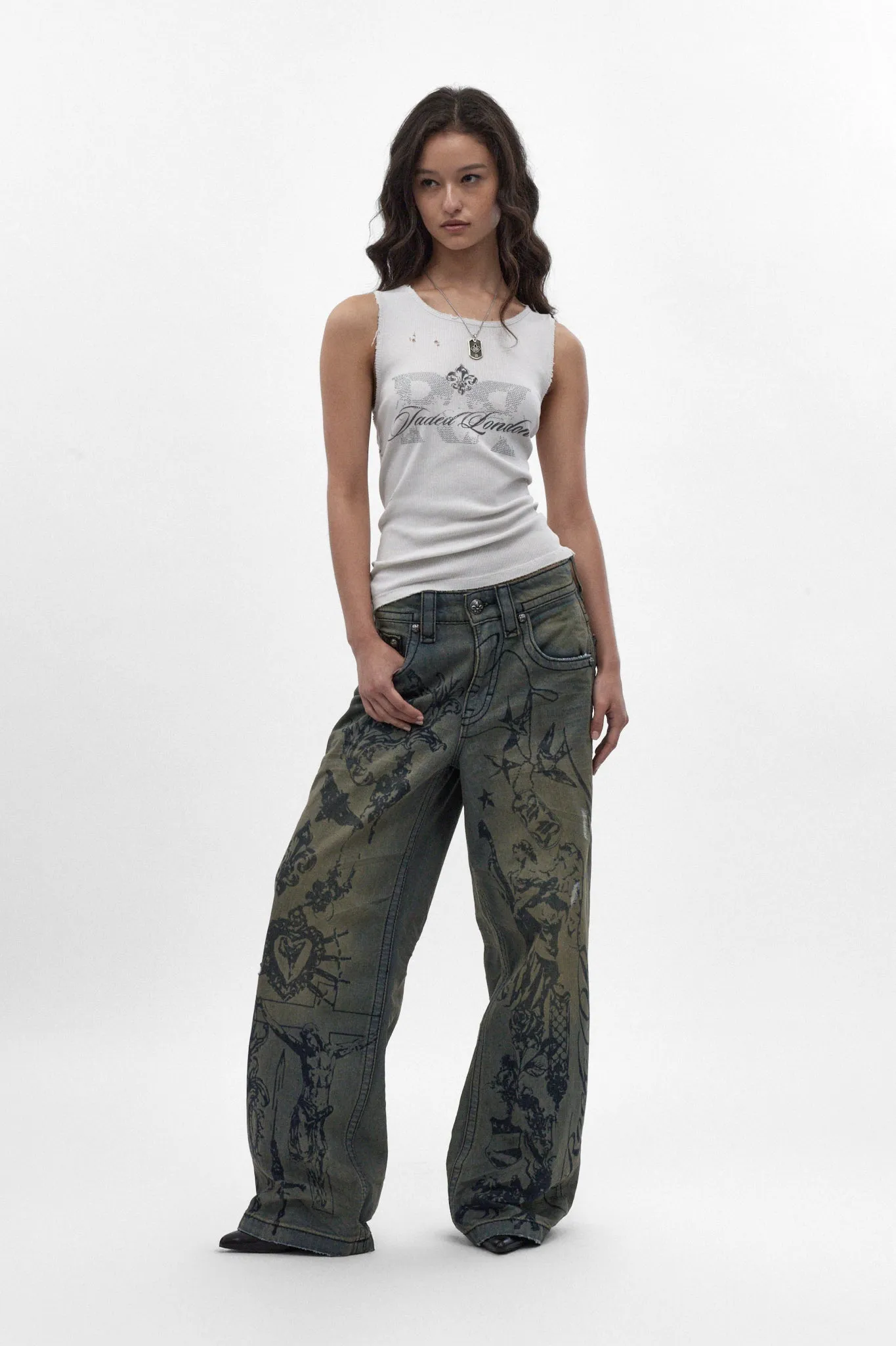 Rock Revival by Jaded London Colossus Jeans in Vintage Blue (W) sold by Rock Revival
