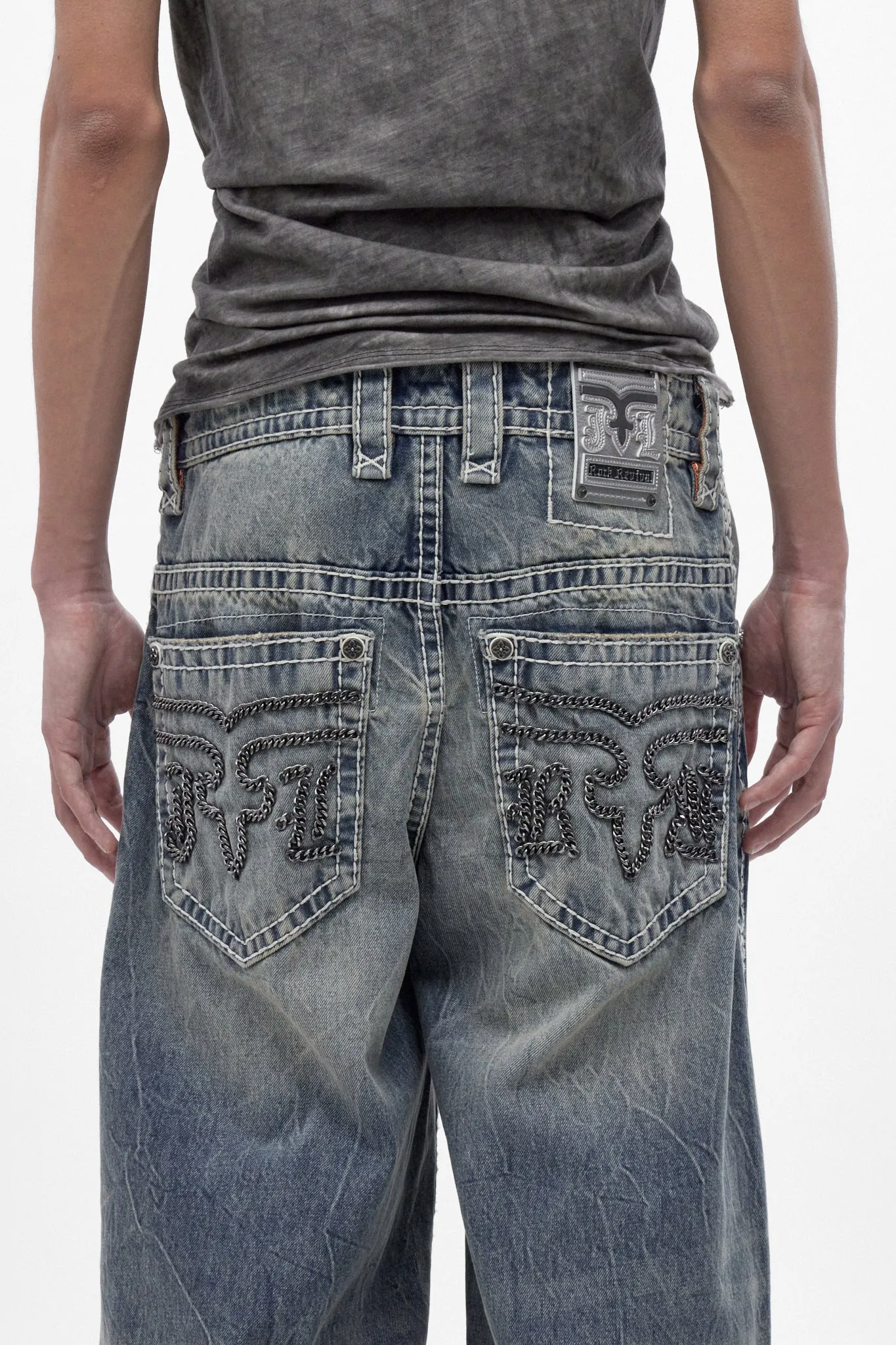 Colossus Jeans, By Jaded London in Medium Blue (M) sold by Rock Revival product image thumbnail 2