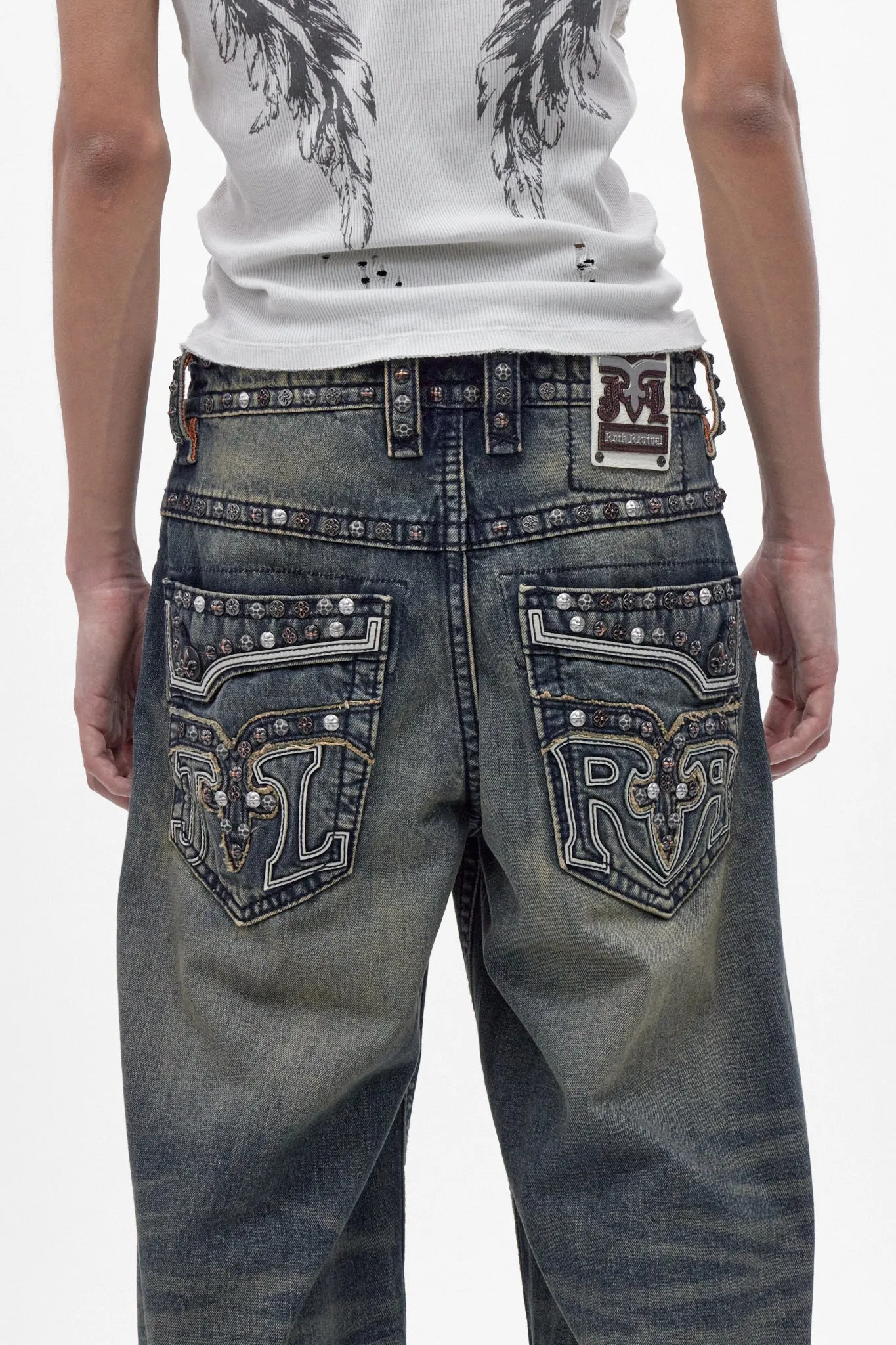 Colossus jeans, By Jaded London in Dark Blue (M) sold by Rock Revival