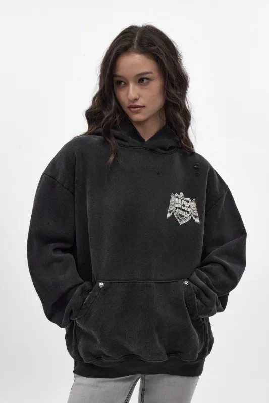 Mayhem Hoodie in Black (W) made by Rock Revival