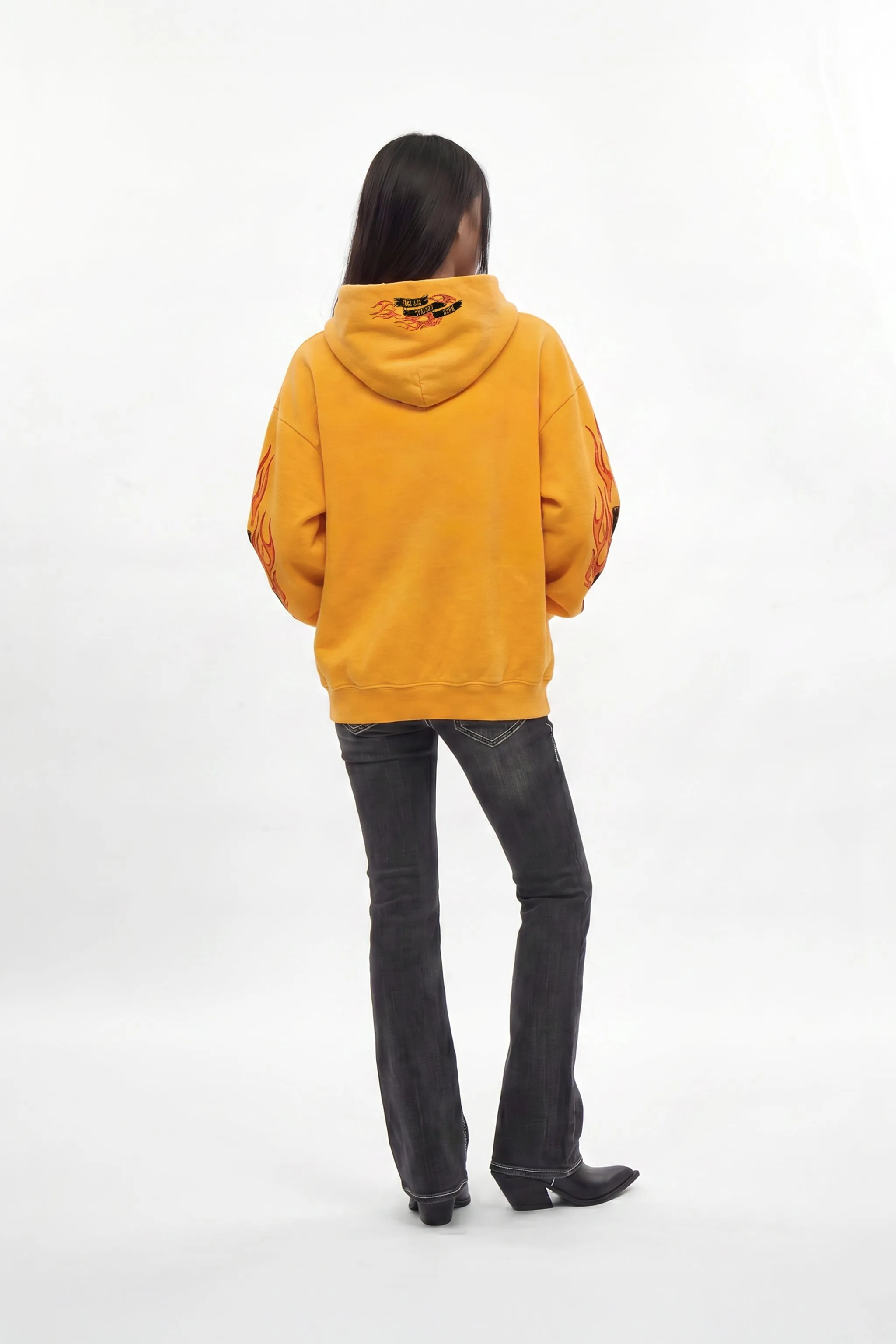 Molten Script Hoodie in Yellow (W) sold by Rock Revival product image thumbnail 3