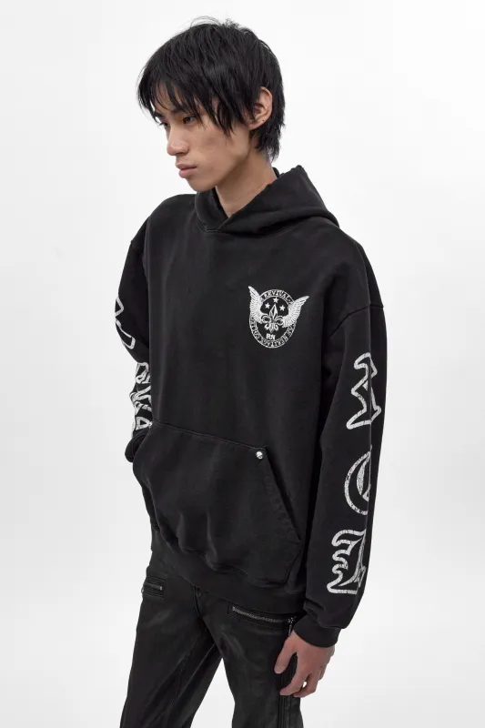 Wing Crest Hoodie in Black made by Rock Revival