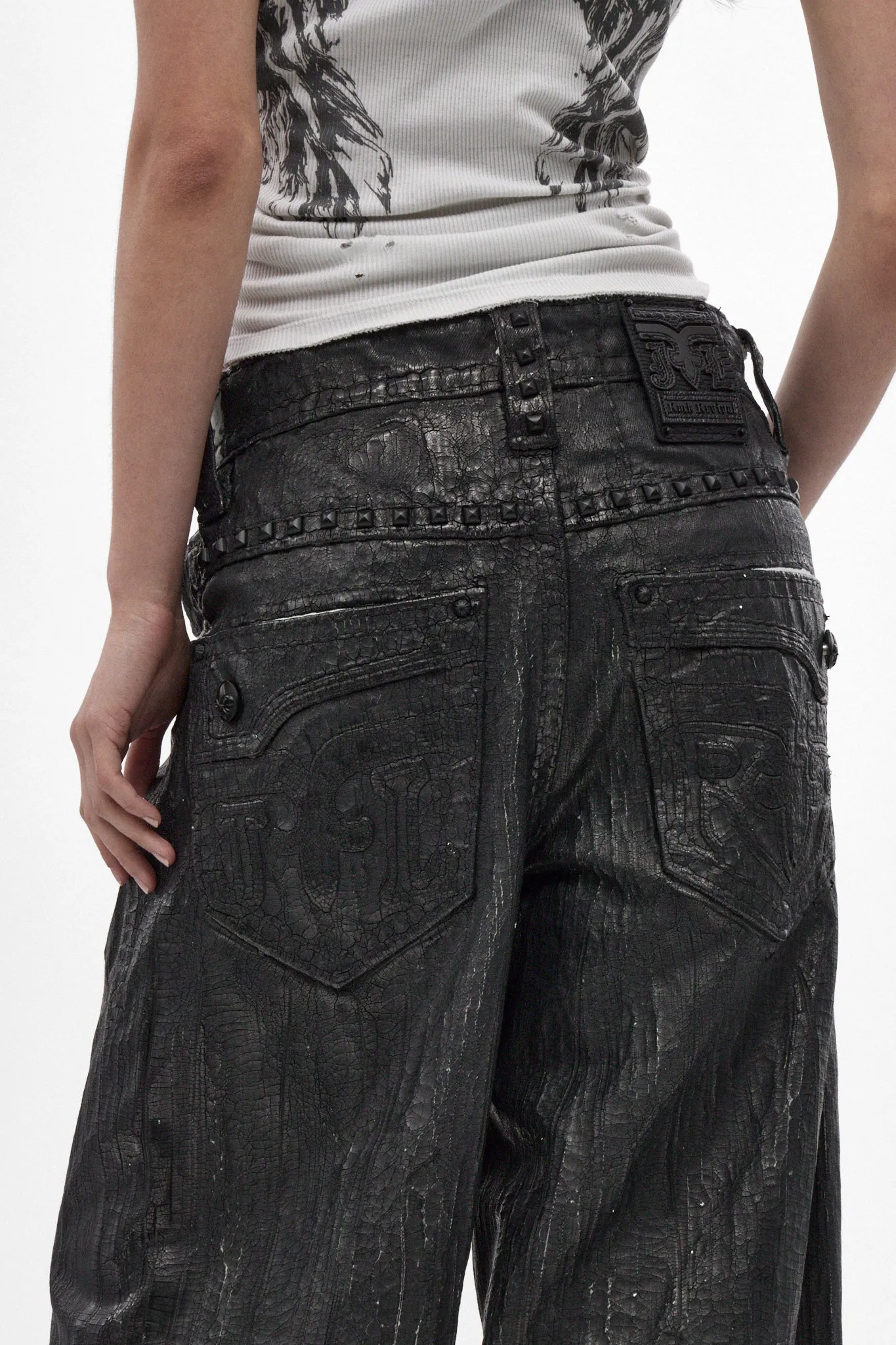 Colossus jeans, By Jaded London in Black Coating (W) sold by Rock Revival product image thumbnail 2