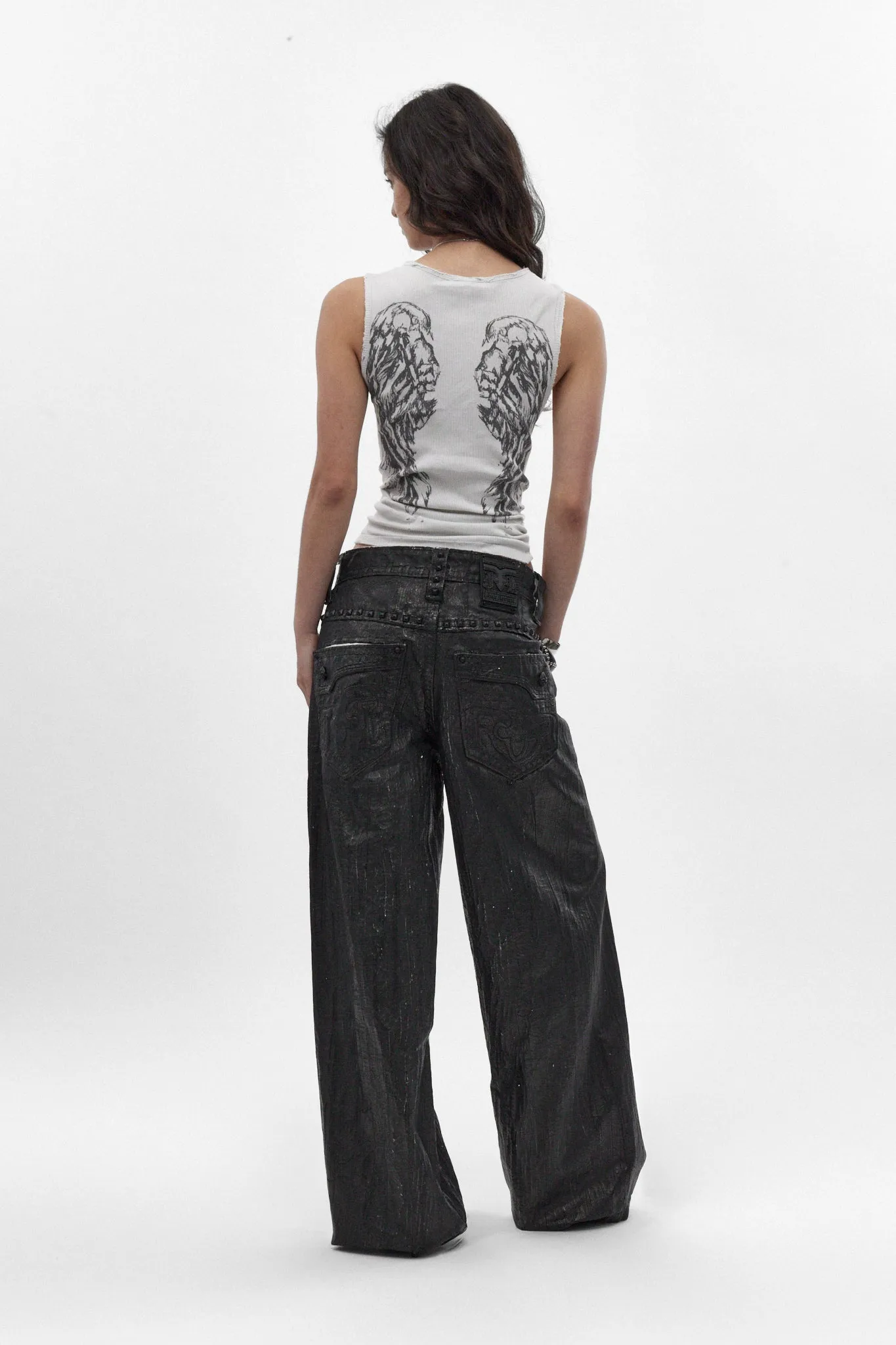 Colossus jeans, By Jaded London in Black Coating (W) sold by Rock Revival product image thumbnail 4