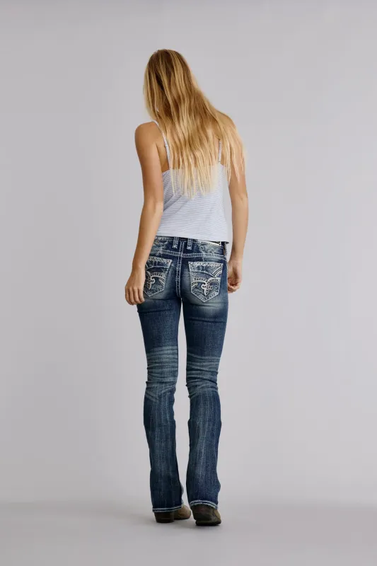 Keziah Bootcut Jeans in Medium Wash made by Rock Revival