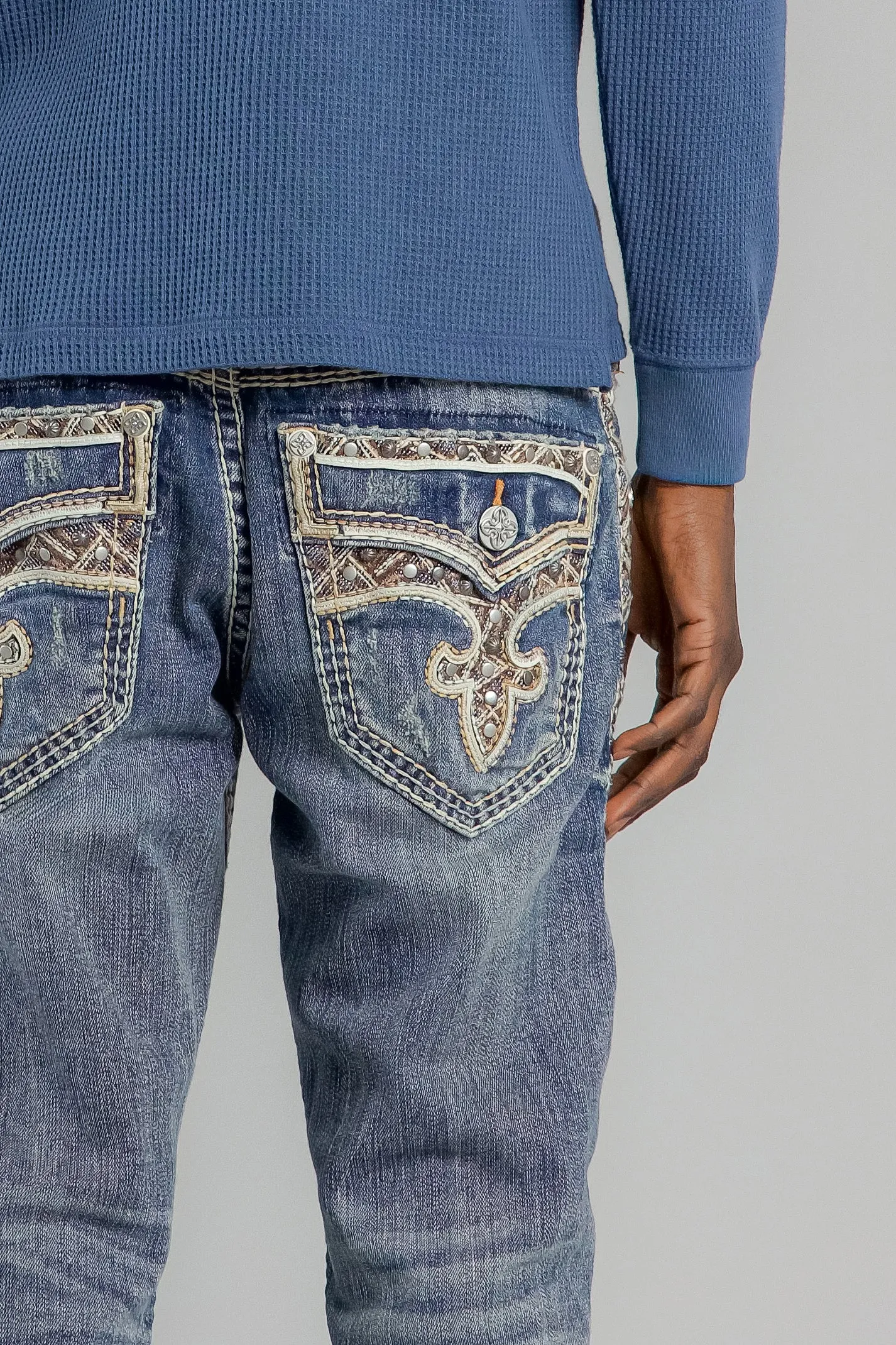 Brayen Straight Jeans in Dark Blue sold by Rock Revival product image thumbnail 2