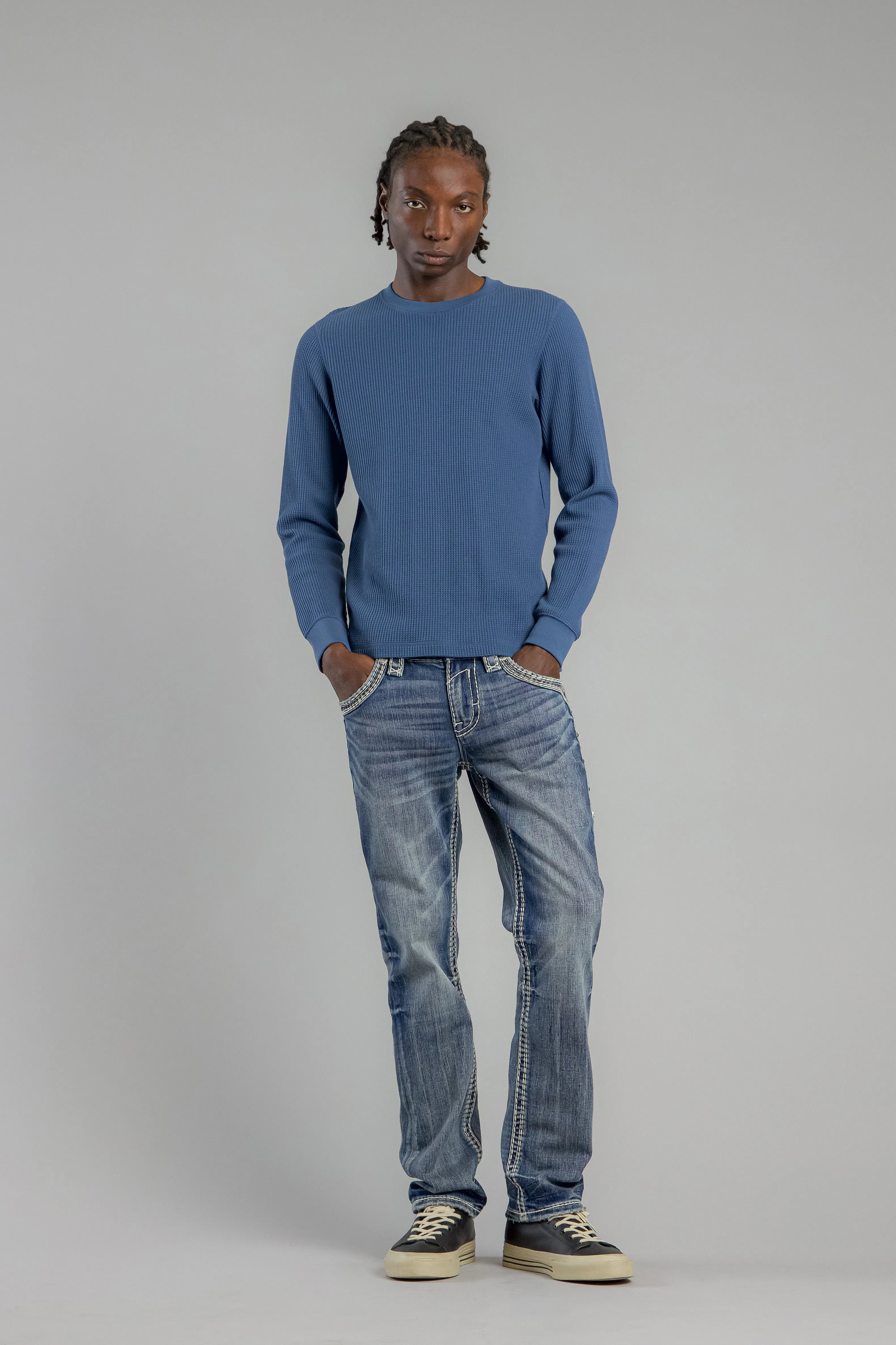 Brayen Straight Jeans in Dark Blue sold by Rock Revival