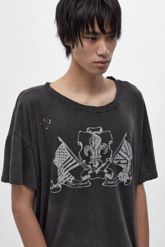 Rock Revival by Jaded London Distressed National Cropped T-Shirt made by Rock Revival