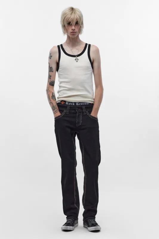 Harlan Straight Jeans in Black made by Rock Revival